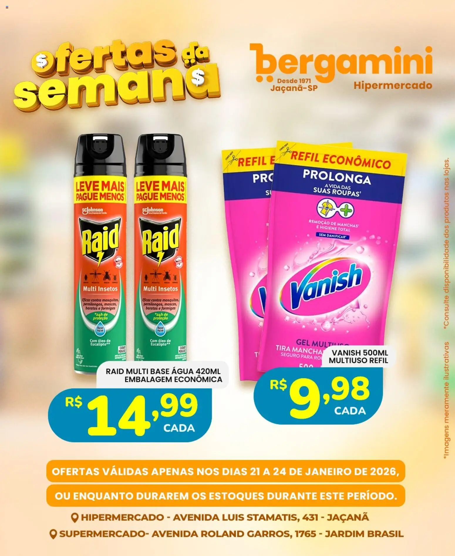 Supermercado Bergamini Folheto - válido de 21.01.2026 | Página: 20 | Produtos: Tira manchas, Óleo, Base, Vanish