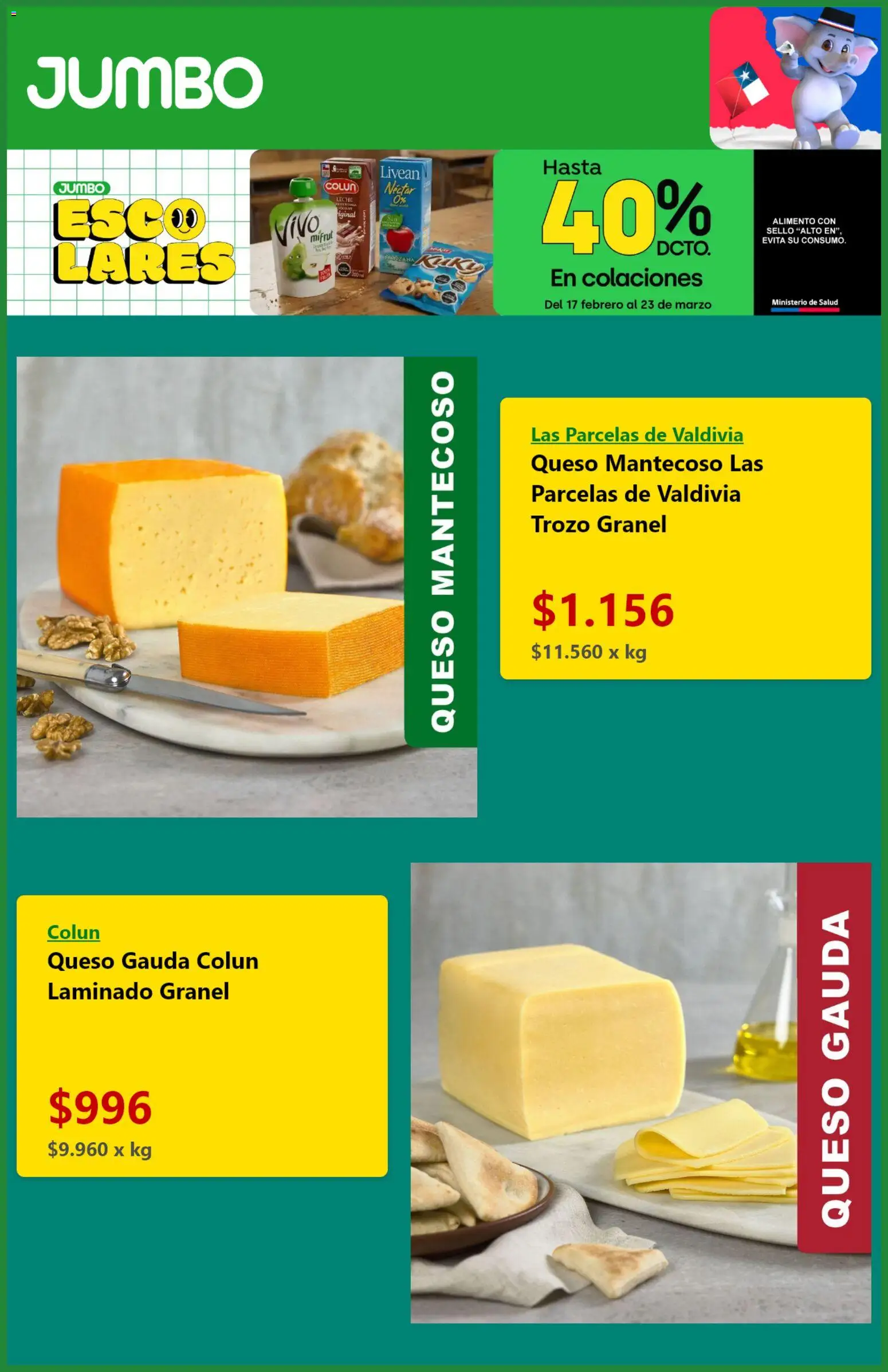 Jumbo ofertas  │ válido desde el 04.03.2026 | Página: 2 | Productos: Leche, Queso
