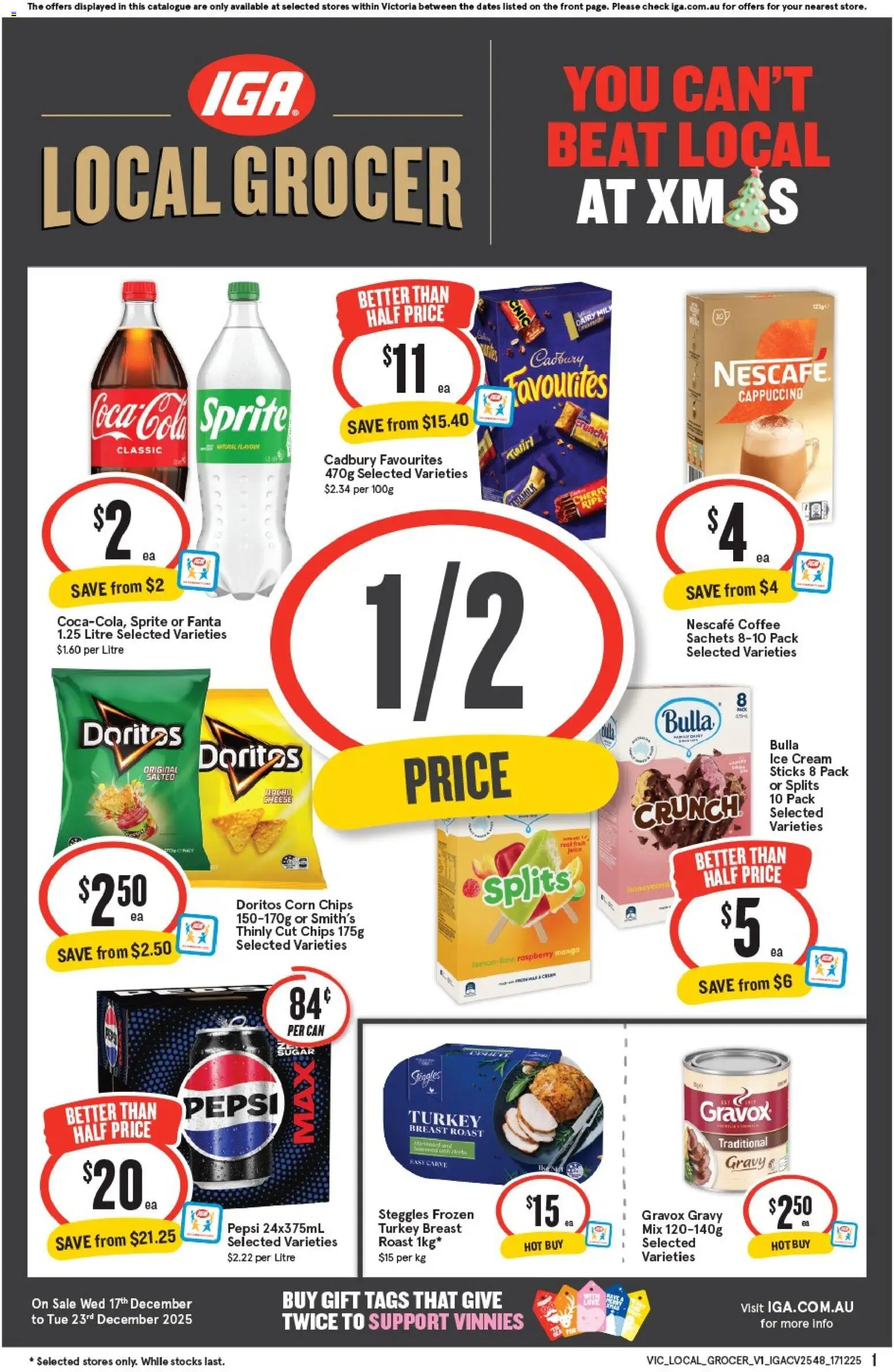 IGA catalogue - valid from 17.12.2025 | Page: 1 | Products: Dairy, Pepsi, Ice cream, Raspberry