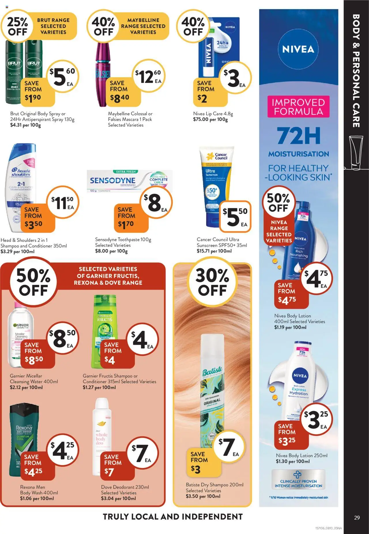 Foodworks catalogue - valid from 08.10.2025 | Page: 29 | Products: Mascara, Shampoo, Conditioner, Sunscreen