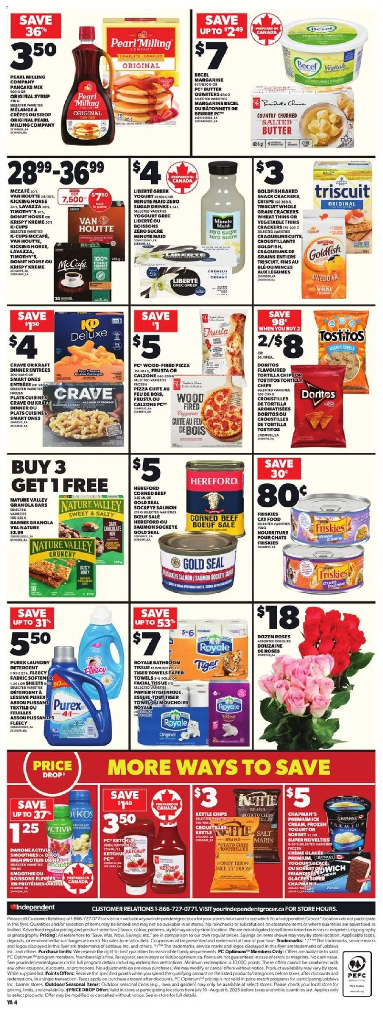 Independent Grocer flyer valid from 24.07.2025 | Page: 2 | Products: Beef, Chips, Case, Detergent