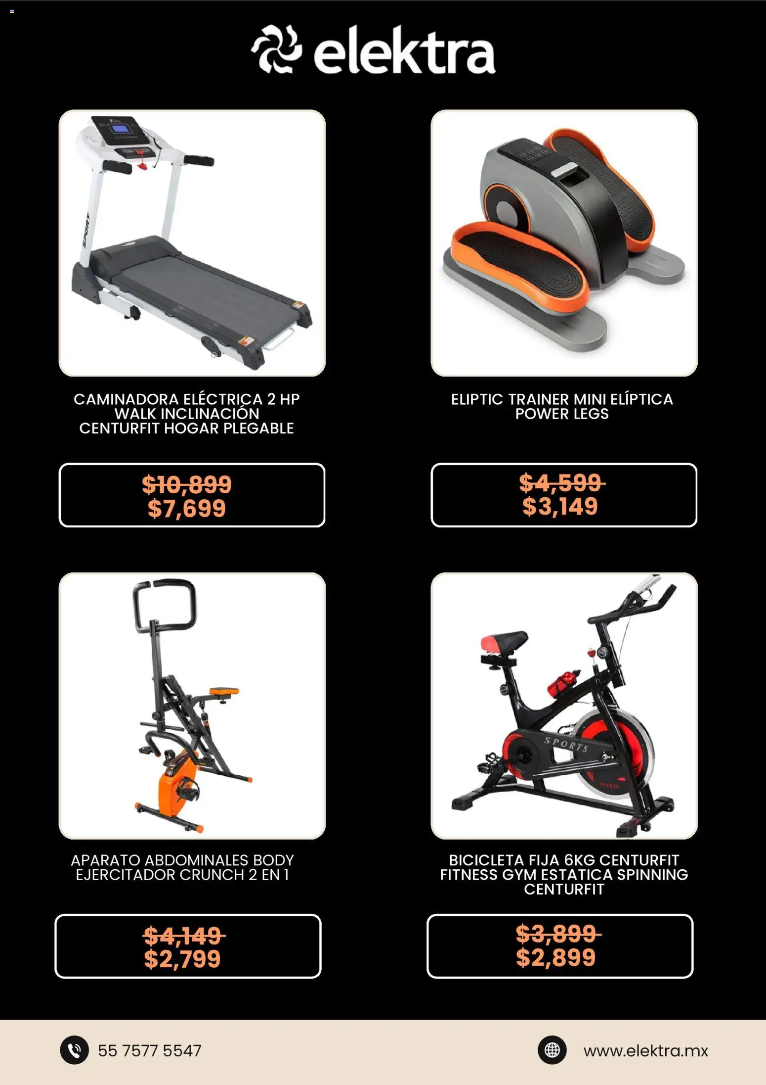 Nuevas ofertas de Elektra válidas en toda la República Mexicana desde el 26.12.2025. ¡Encuentra las mejores ofertas en Elektra catálogo! | Página: 5 | Productos: Bicicleta fija, Body