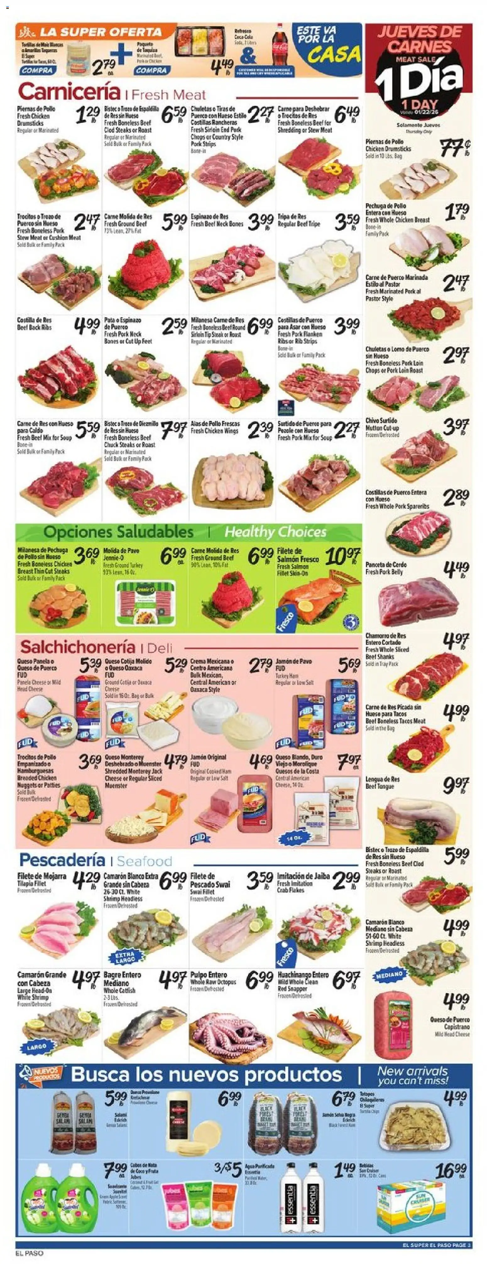 El Super Weekly Ad - TX - valid from 21.01.2026 | Page: 3 | Products: Ham, Cushion, Seafood, Bag