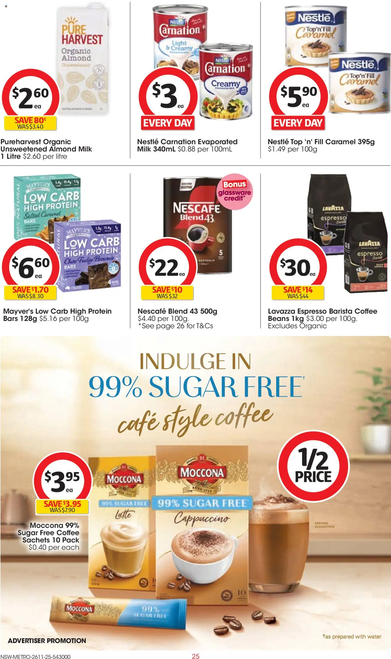 Coles catalogue - valid from 26.11.2025 | Page: 25 | Products: Glassware, Water, Sugar, Moccona