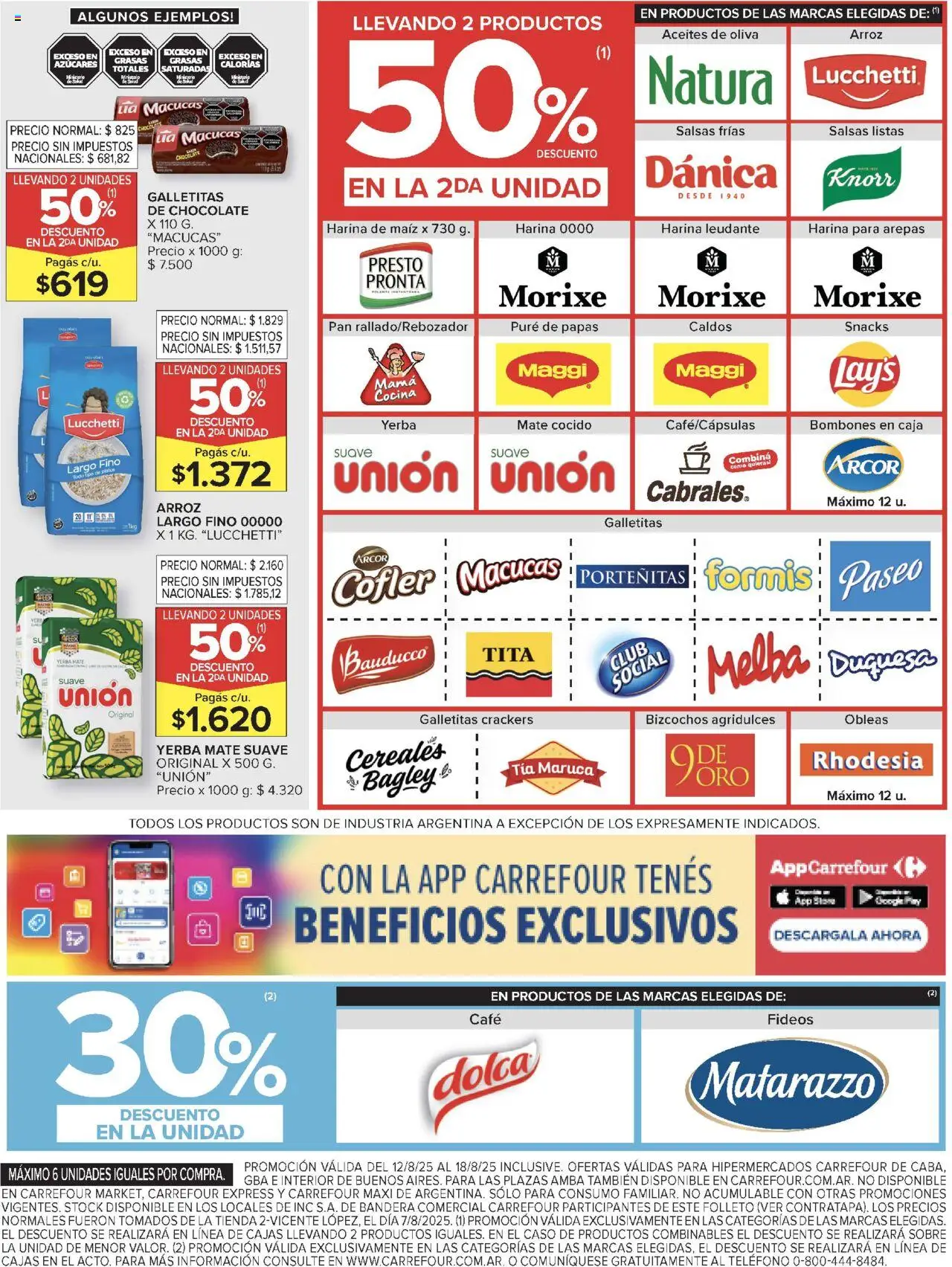 Carrefour ofertas - CABA │ válido desde el 12.08.2025 | Página: 6 | Productos: Galletitas, Chocolate, Arroz, Mate cocido