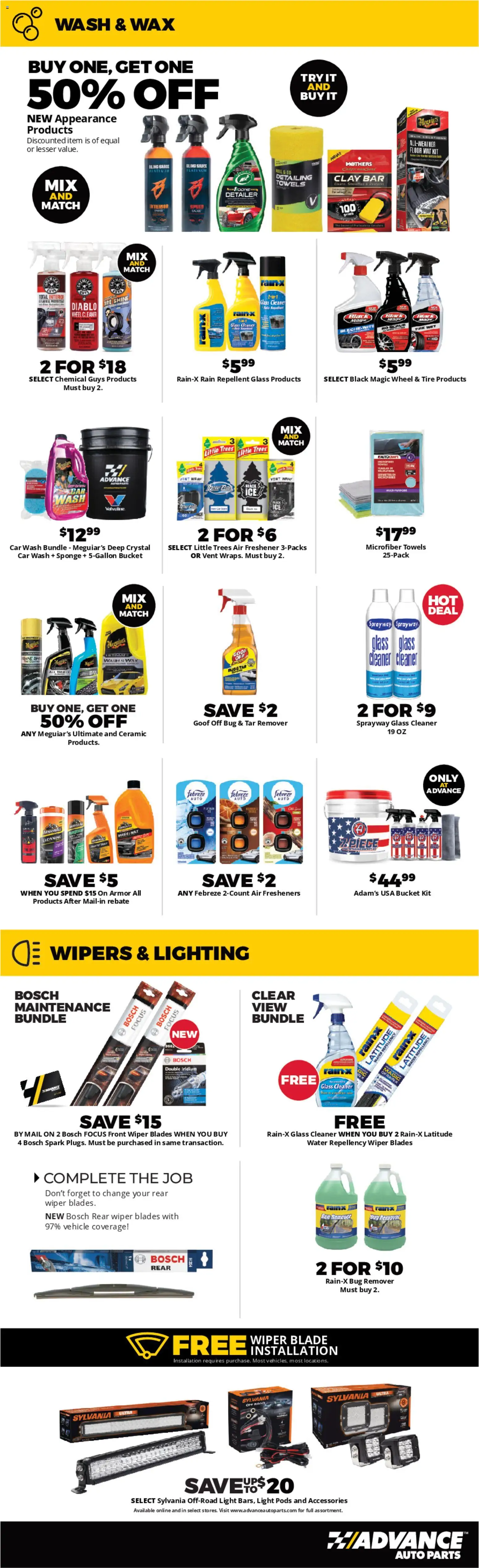 Advance Auto Parts Weekly Ad - valid from 26.04.2026 | Page: 5 | Products: Rake, Water, Floor Mat, Wiper Blade