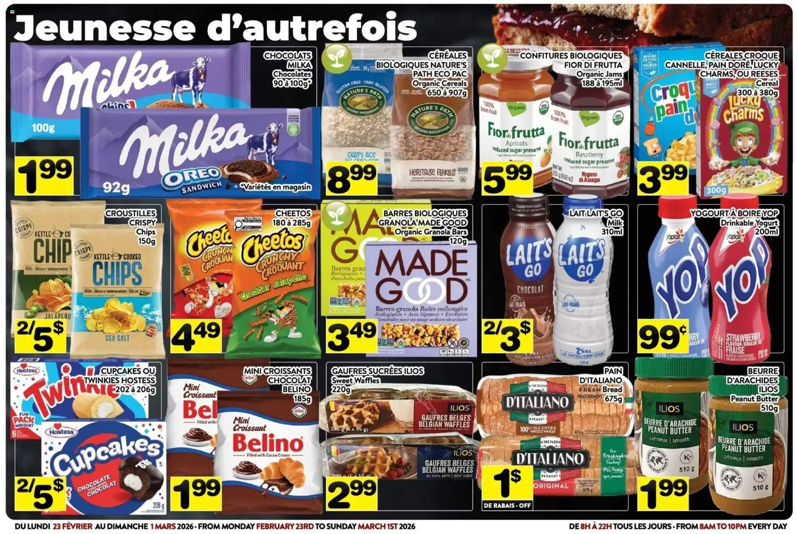 Pa Supermarché flyer valid from 23.02.2026 | Page: 3 | Products: Rice, Cereals, Chips, Bread