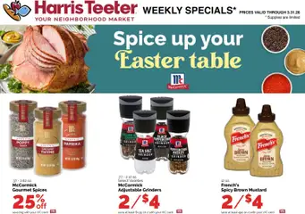 Preview of Harris Teeter weekly ads valid from 25.03.2026 | Page: 14 | Products: Table, Spices, Salt, Grinder