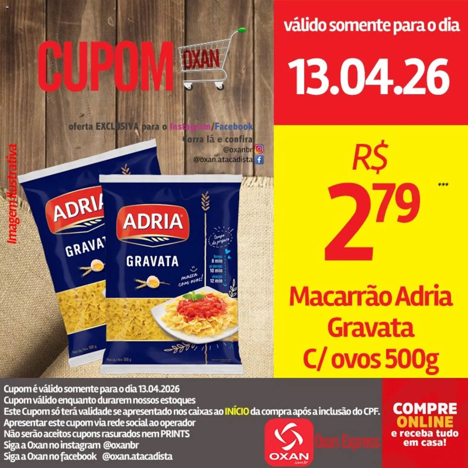 Oxan Atacadista Folheto - válido de 13.04.2026 | Página: 19 | Produtos: Gravata, Ovos, Macarrão, Massa