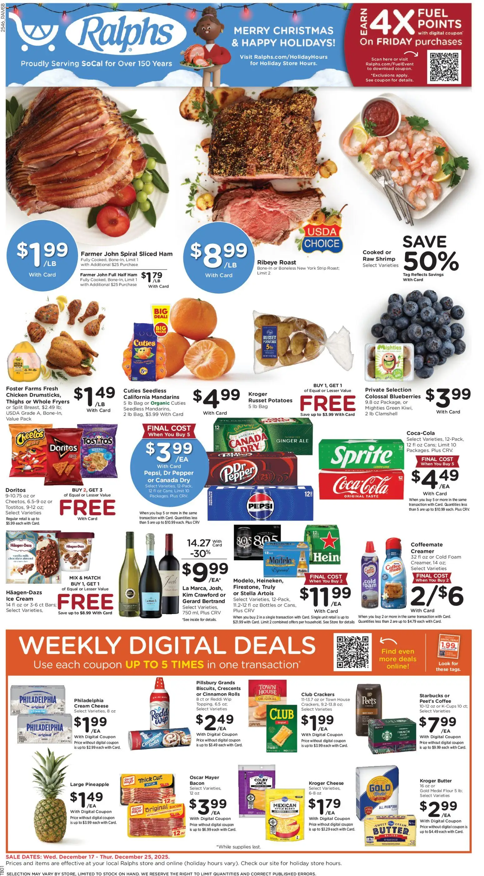 Ralphs Weekly Ad - CA - valid from 17.12.2025 | Page: 1 | Products: Chocolate, Cream, Potatoes, Pepper