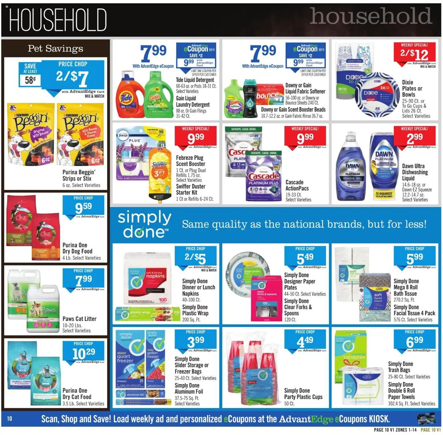 Price Chopper Weekly Ad - valid from 22.03.2026 | Page: 10 | Products: Dog Food, Cat Food, Cat Litter, Fabric softener