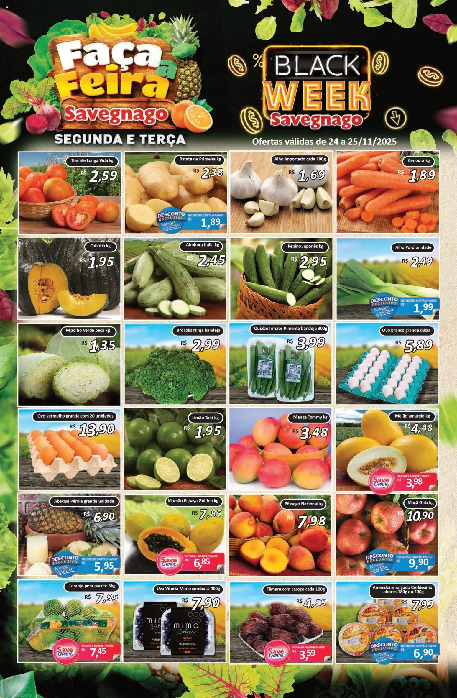 Savegnago Folheto - válido de 24.11.2025 | Página: 1 | Produtos: Amendoim, Pimenta, Repolho, Faca