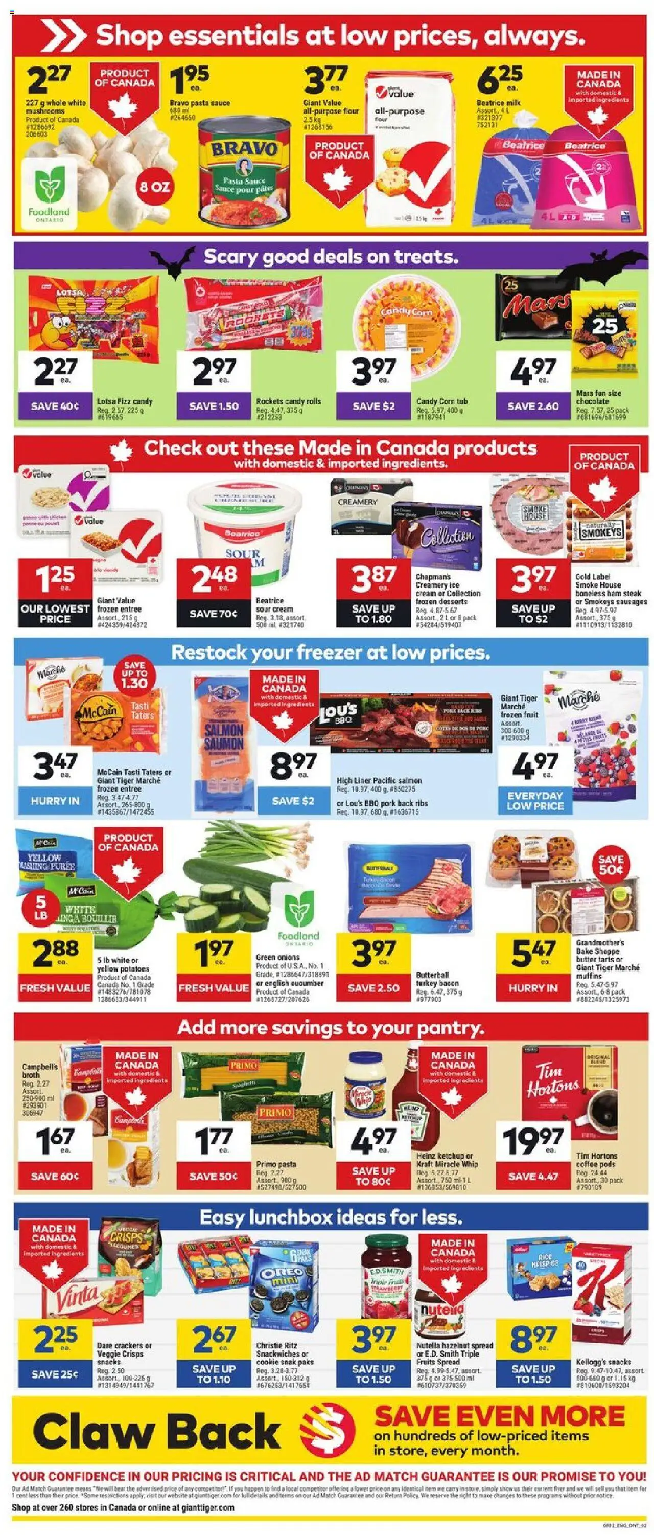 Giant Tiger flyer valid from 22.10.2025 | Page: 2 | Products: Sour cream, Pasta, Cream, Ice cream