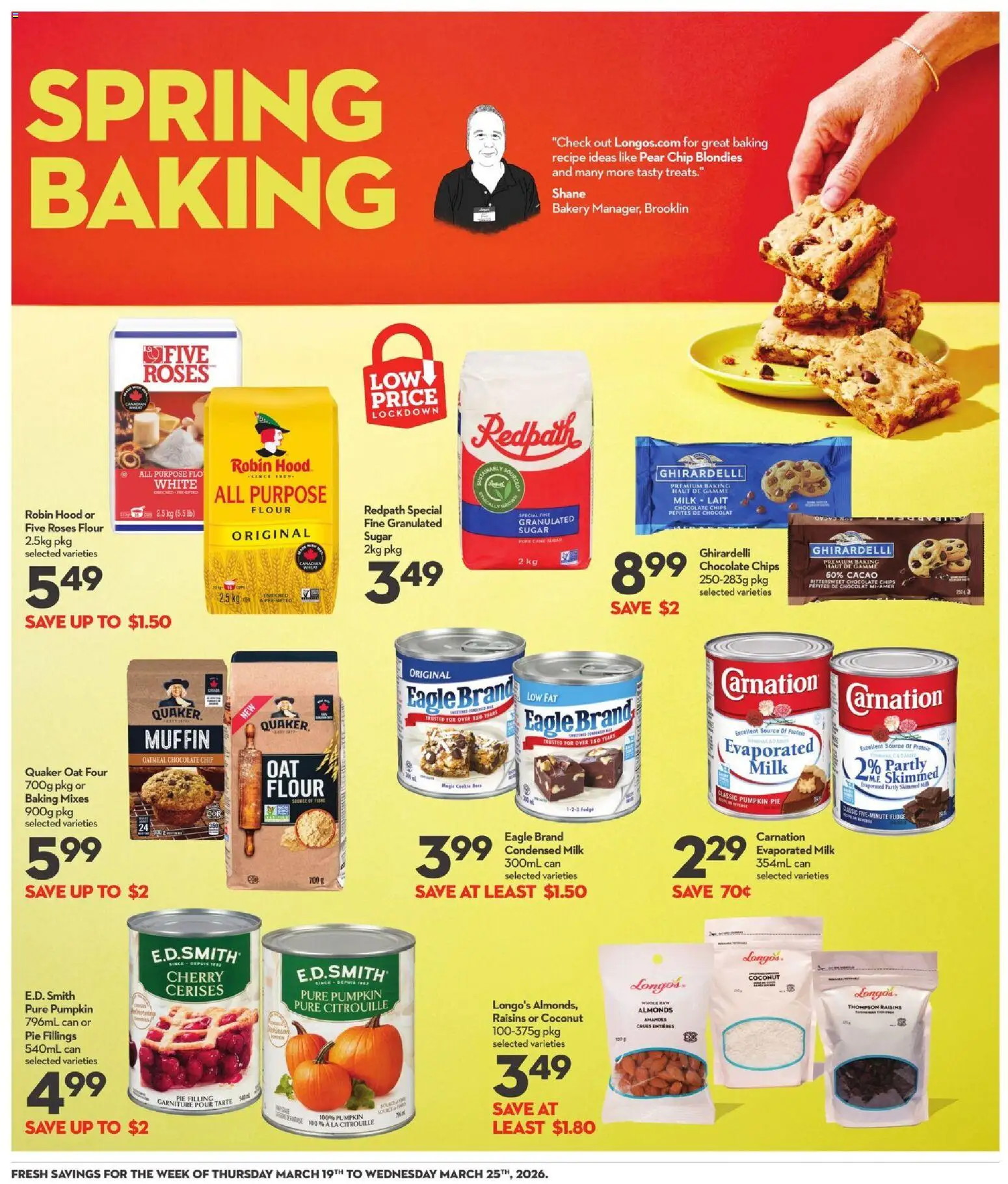 Longo's flyer valid from 19.03.2026 | Page: 12 | Products: Bakery, Milk, Chocolate, Pumpkin