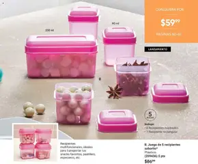 Vista previa de Juego de 5 recipientes saborito*, Plástico. Incluye: 4 Recipientes cuadrados, 1 Recipiente rectangular., nuevo folleto de la tienda, válido en México a partir del 07.11.2025 | Página: 61