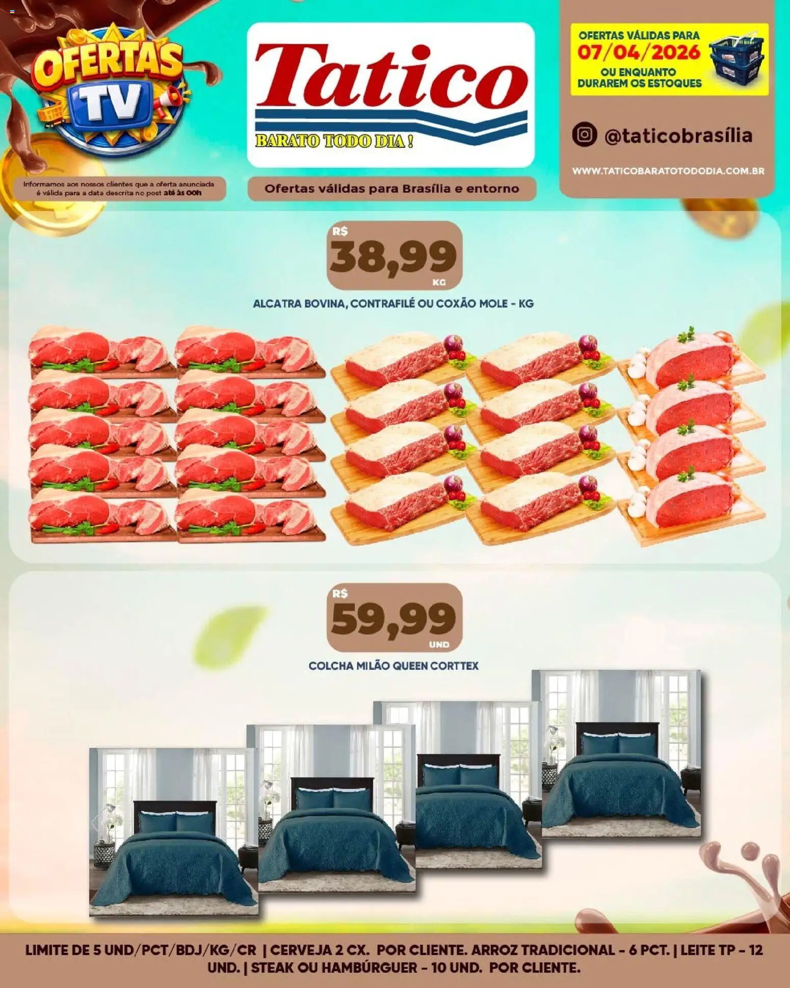 Tatico Folheto - válido de 08.04.2026 | Página: 35 | Produtos: Alcatra, Leite, Cerveja, Arroz