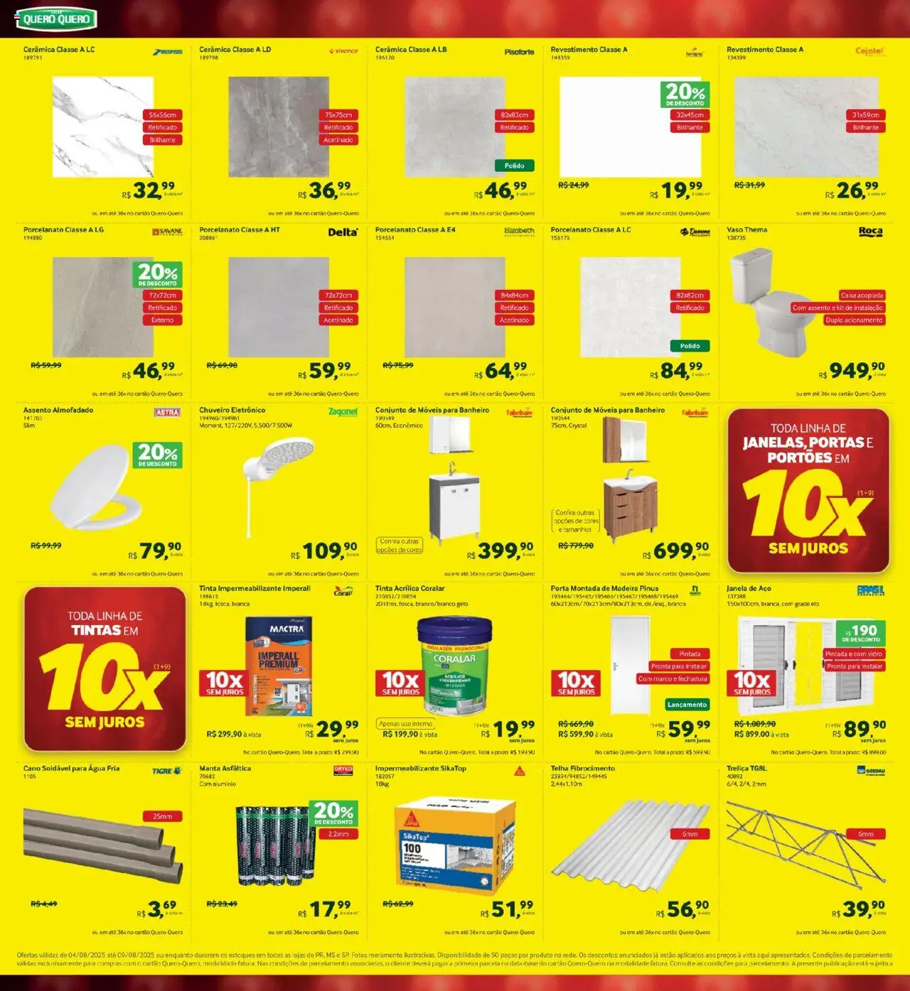 Lojas Quero-Quero Folheto - válido de 04.08.2025 | Página: 2 | Produtos: Cejatel, Janela, Porcelanato, Tinta