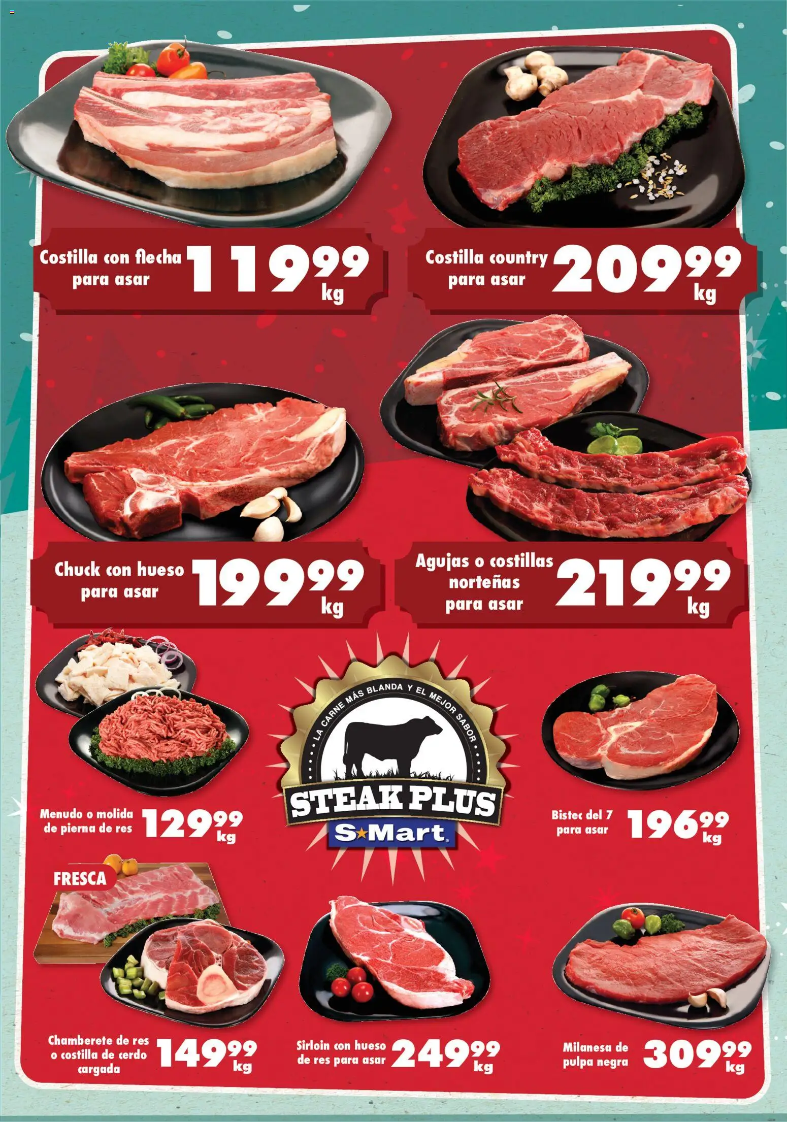 Nuevas ofertas de S-Mart válidas en toda la República Mexicana desde el 28.11.2025. ¡Encuentra las mejores ofertas en S-Mart folleto Monterrey! | Página: 1 | Productos: Milanesa, Cerdo, Res