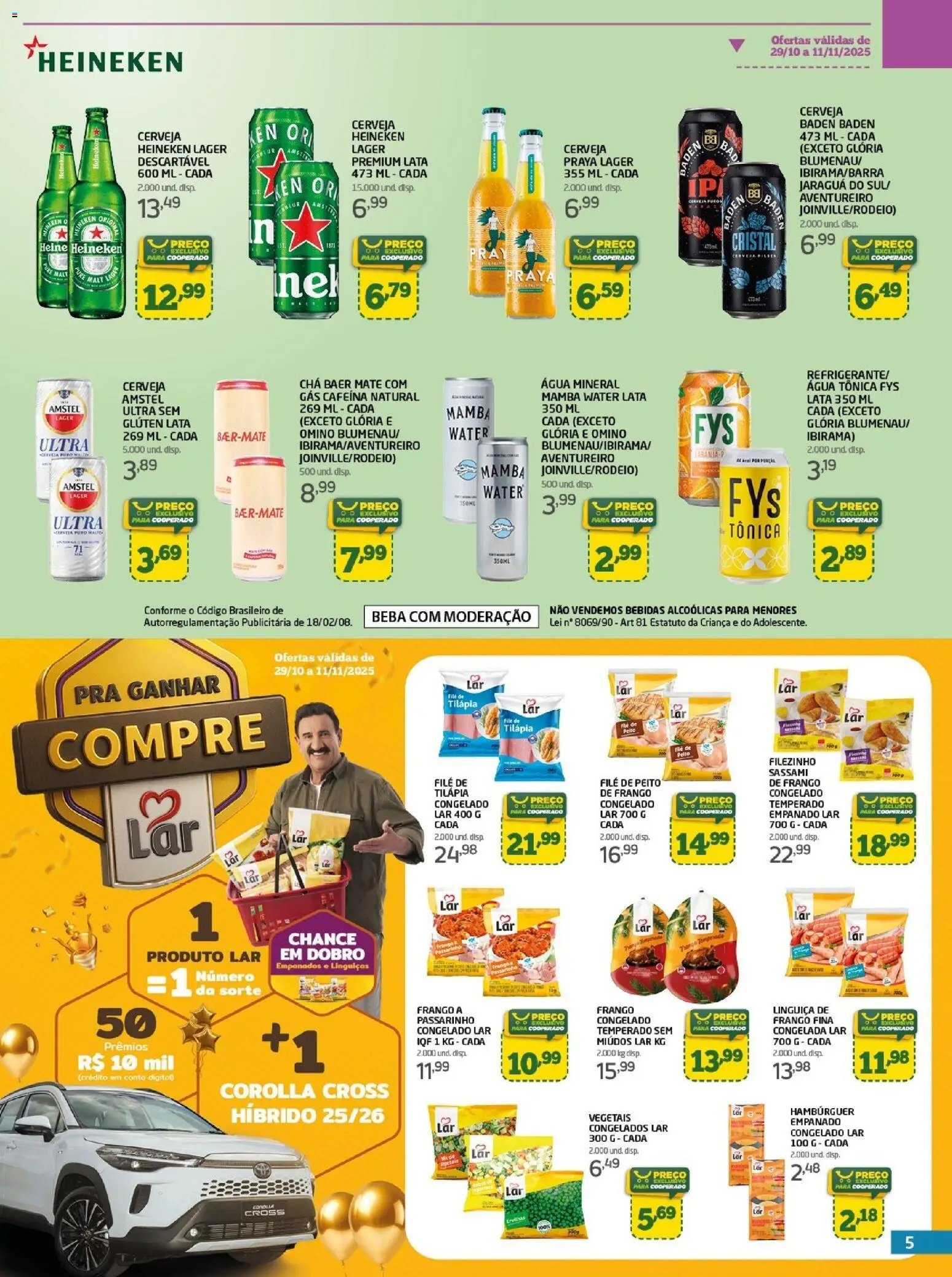 Cooper Folheto - válido de 29.10.2025 | Página: 5 | Produtos: Água tônica, Cerveja, Heineken, Água mineral