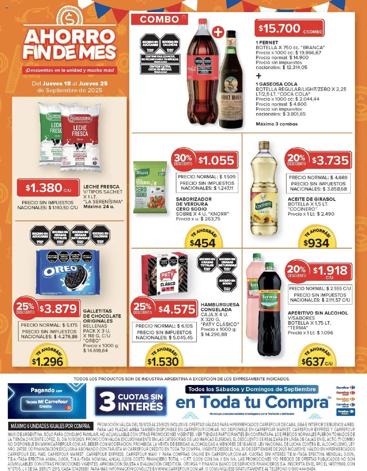 Carrefour ofertas - CABA │ válido desde el 18.09.2025 | Página: 15 | Productos: Sobre, Galletitas, Caja, Té