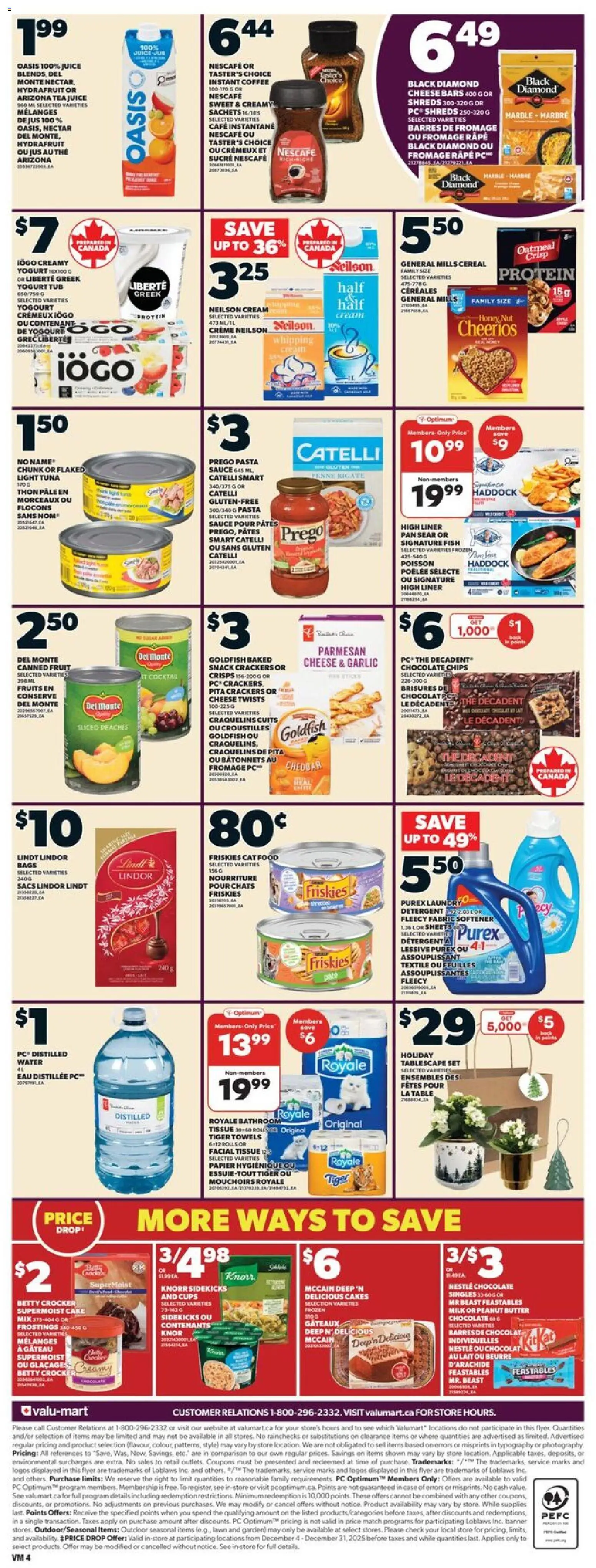 Valu Mart flyer valid from 04.12.2025 | Page: 2 | Products: Fish, Butter, Yogurt, Coffee