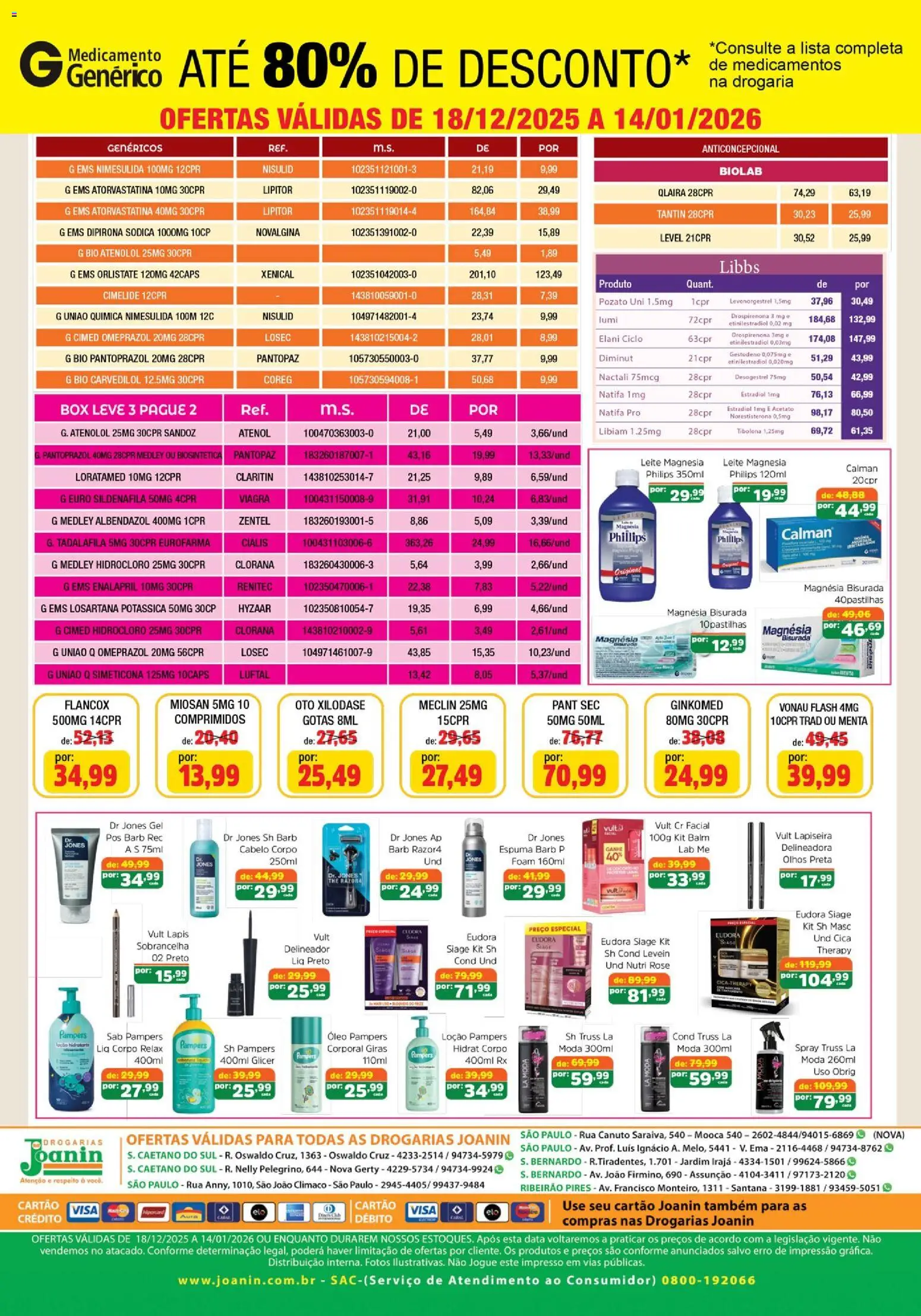 Supermercados Joanin Folheto - válido de 18.12.2025 | Página: 2 | Produtos: Pampers, Lápis, Lapiseira, Óleo