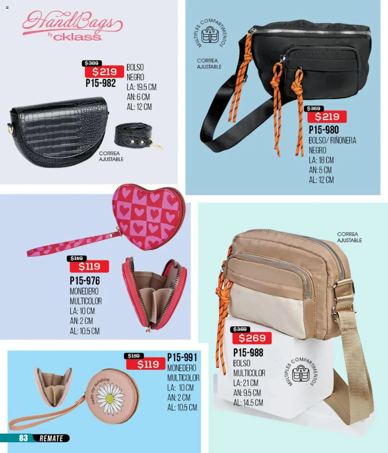 Nuevas ofertas de Cklass válidas en toda la República Mexicana desde el 13.08.2025. ¡Encuentra las mejores ofertas en Cklass - Catálogo Remate Total Ropa! | Página: 84 | Productos: Monedero, Bolso