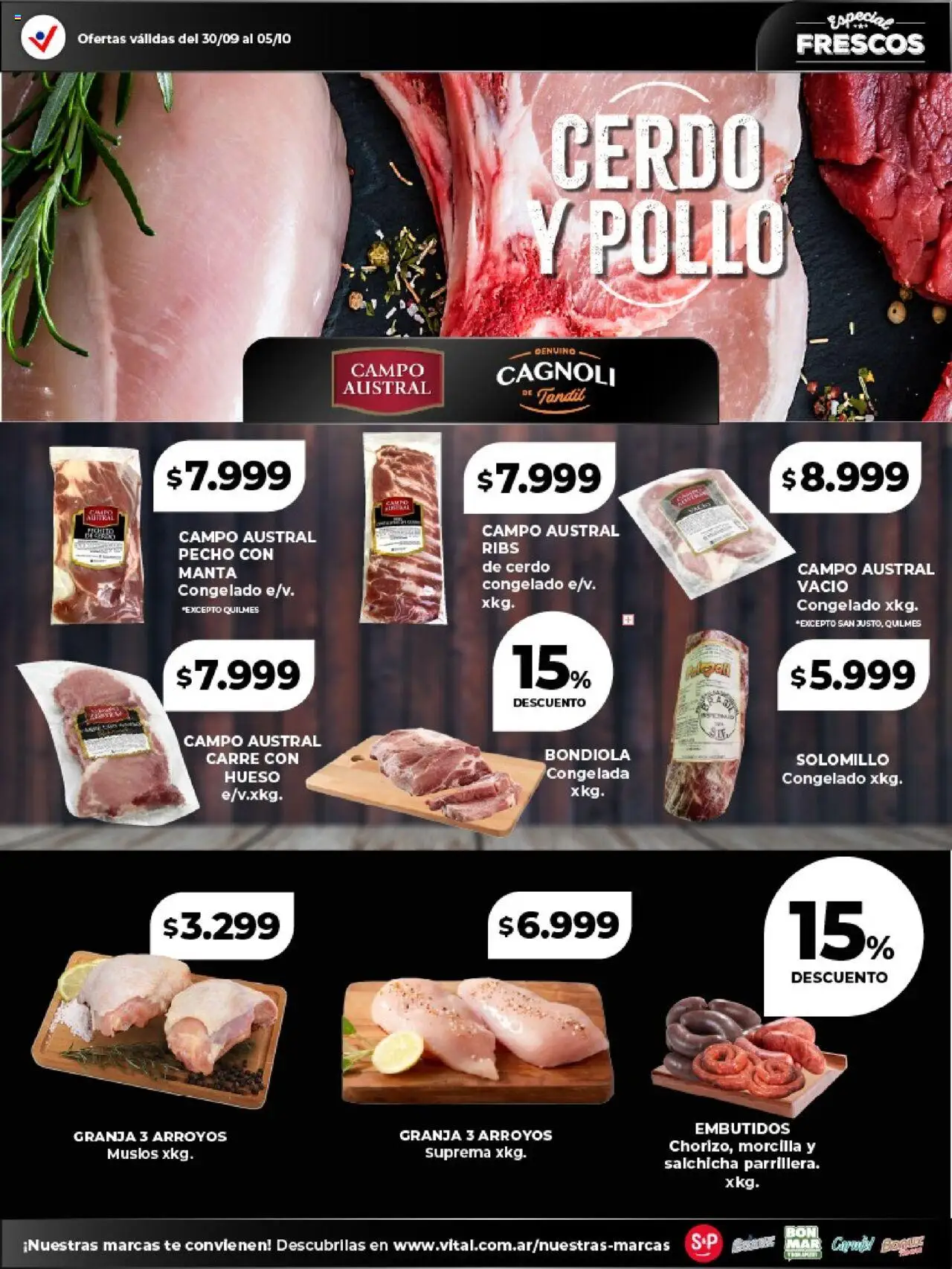 Vital - Especial de frescos - Abasto │ válido desde el 30.09.2025 | Página: 3 | Productos: Salchicha, Morcilla, Cerdo, Té