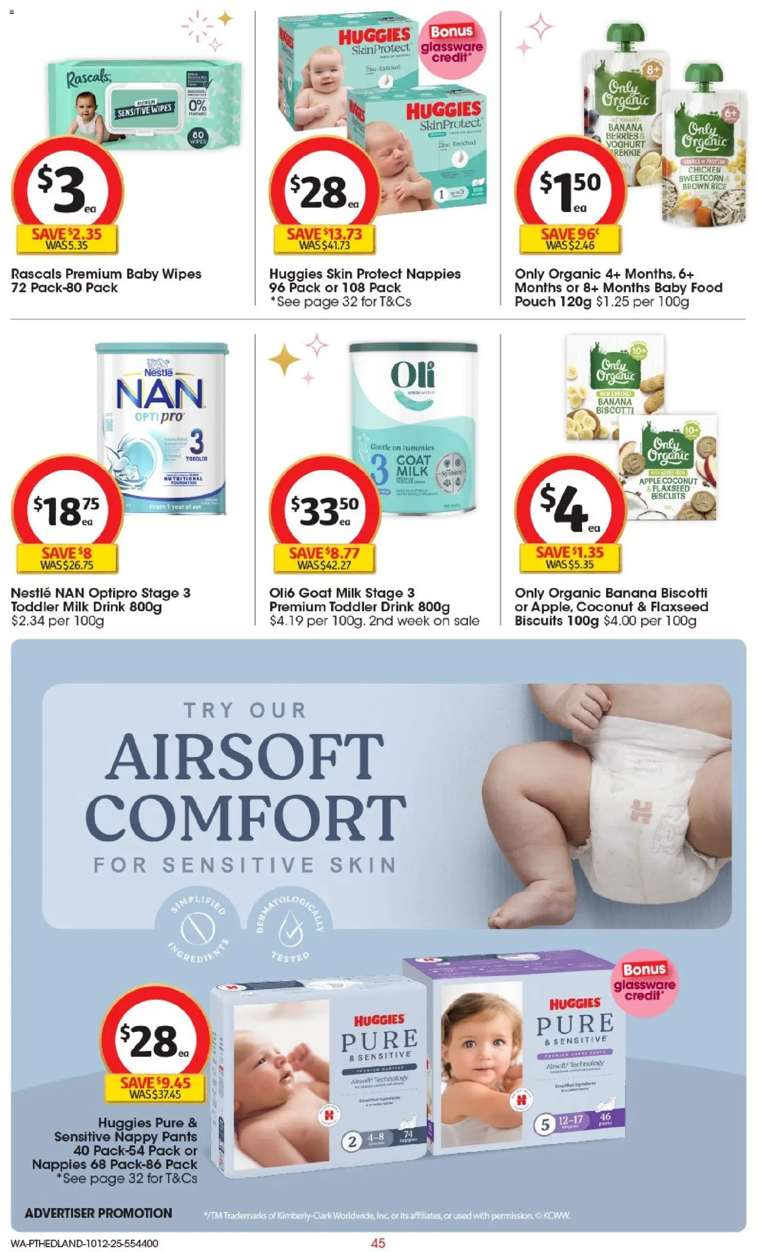 Coles catalogue - valid from 10.12.2025 | Page: 46 | Products: Glassware, Rice, Nappies, Sensitive skin