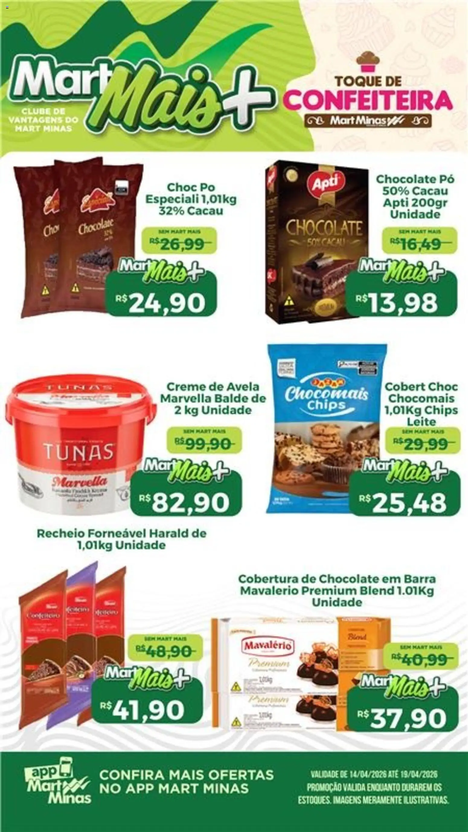 Mart Minas Folheto - válido de 14.04.2026 | Página: 2 | Produtos: Leite, Chocolate, Creme, Avelã
