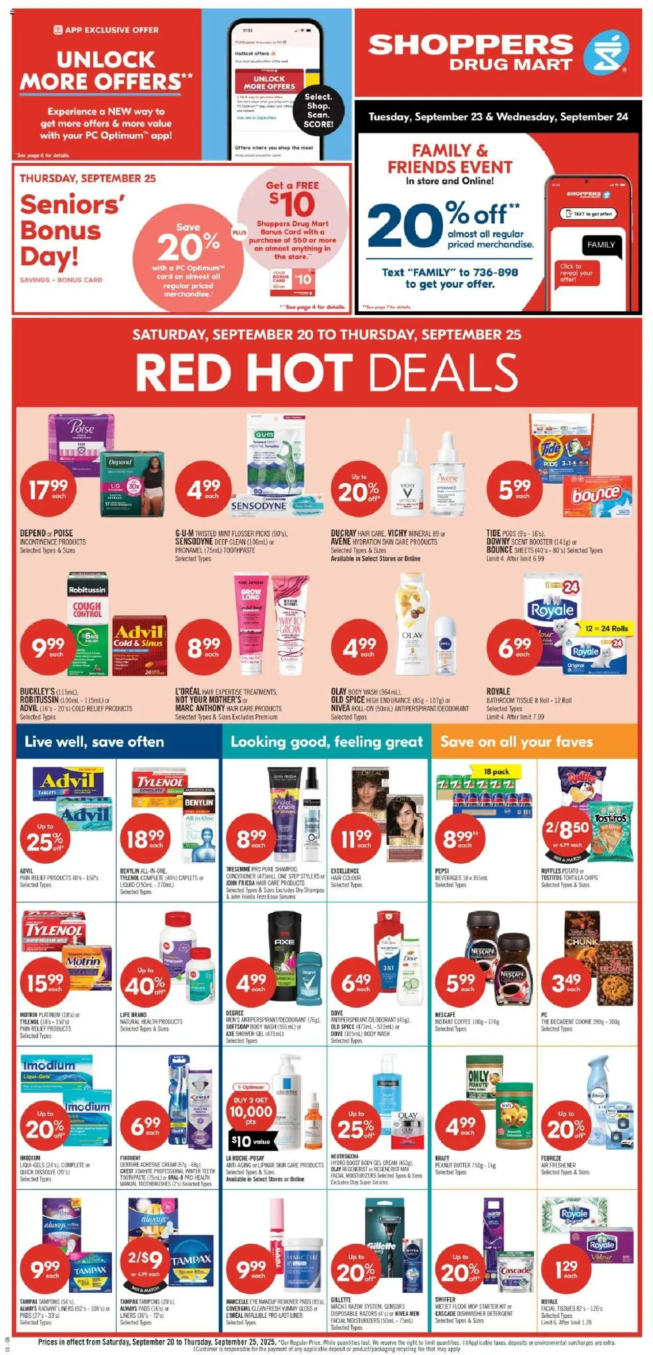 Shoppers flyer valid from 20.09.2025 | Page: 3 | Products: Cream, Toothpaste, Detergent, Coffee
