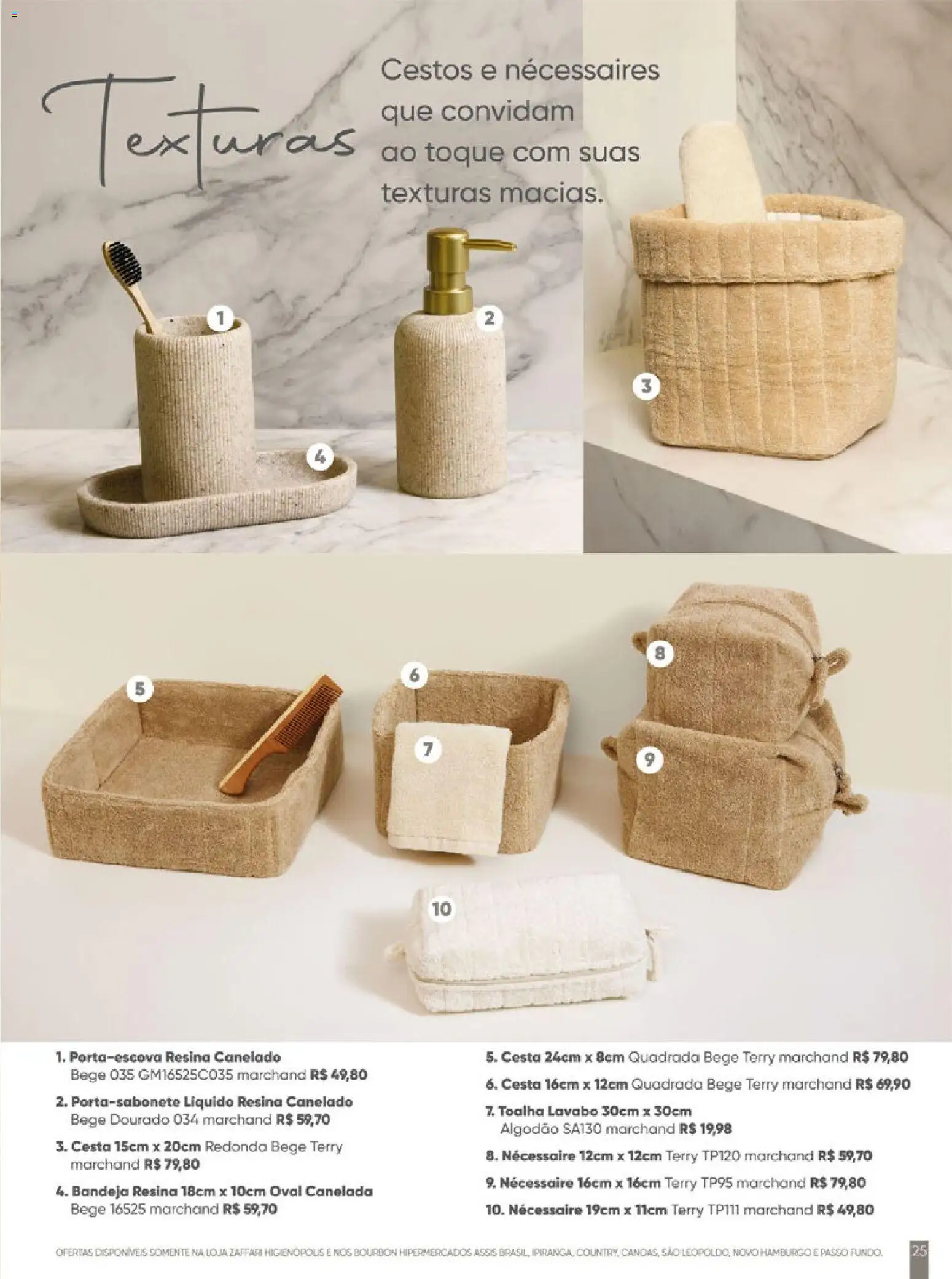 Zaffari Folheto - válido de 27.11.2025 | Página: 25 | Produtos: Necessaire, Cesta, Bandeja, Algodão