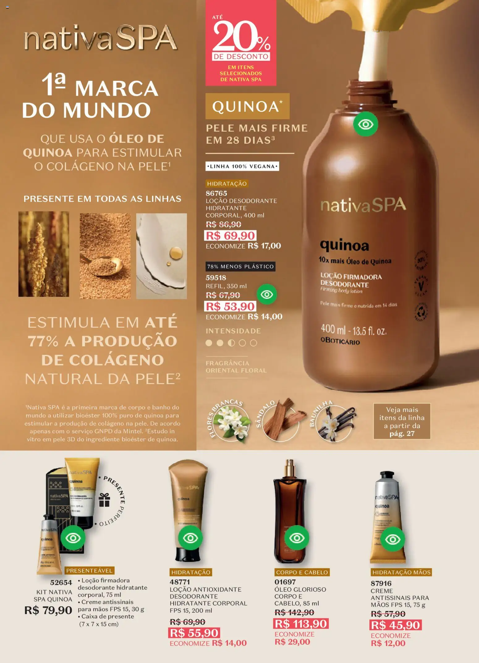 O Boticário Folheto - válido de 09.02.2026 | Página: 32 | Produtos: Quinoa, Flores, Caixa, Creme