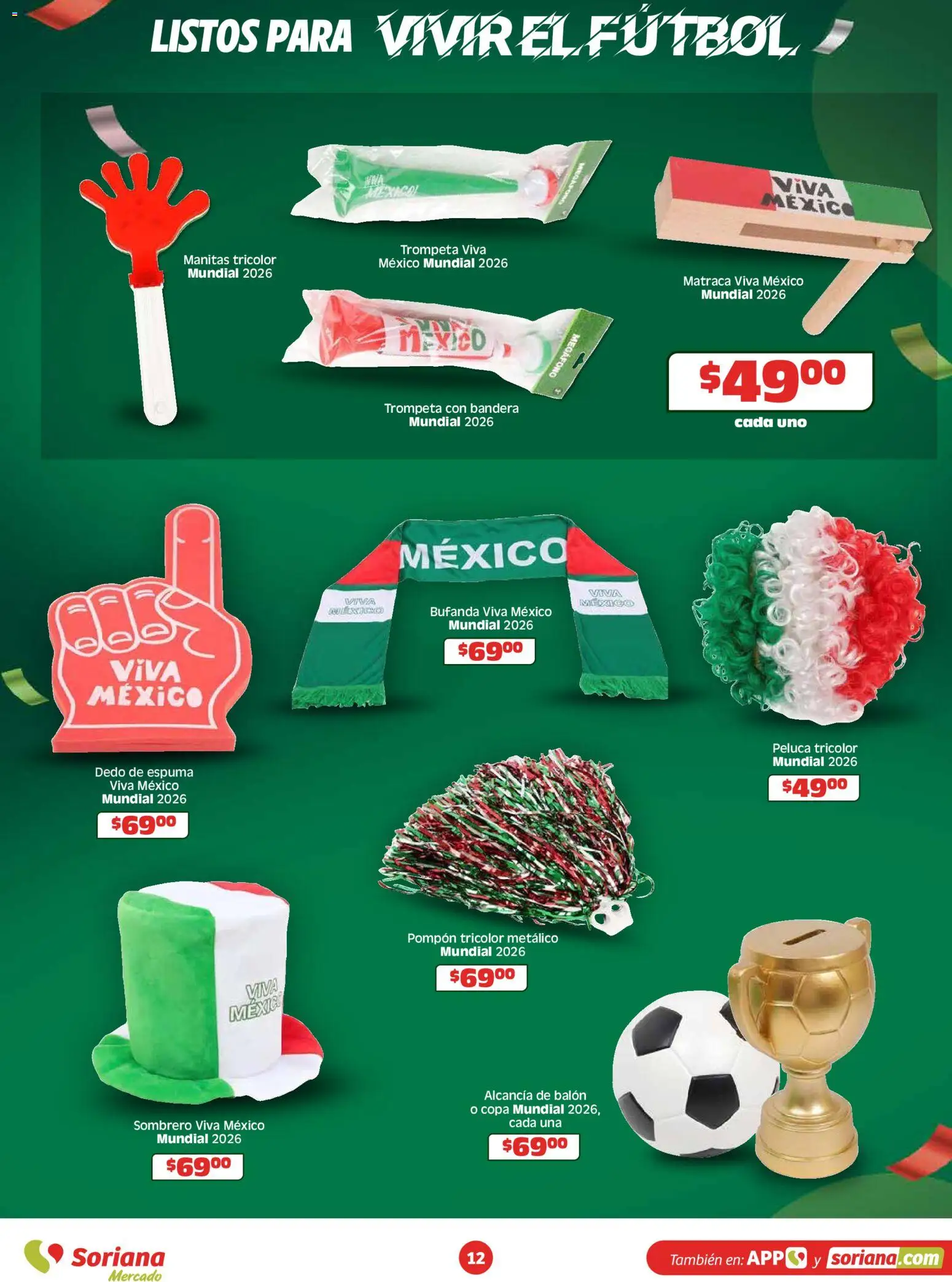 Nuevas ofertas de Soriana válidas en toda la República Mexicana desde el 15.04.2026. ¡Encuentra las mejores ofertas en Soriana En México apoyamos con todo Mercado! | Página: 12 | Productos: Bufanda, Sombrero, Espuma
