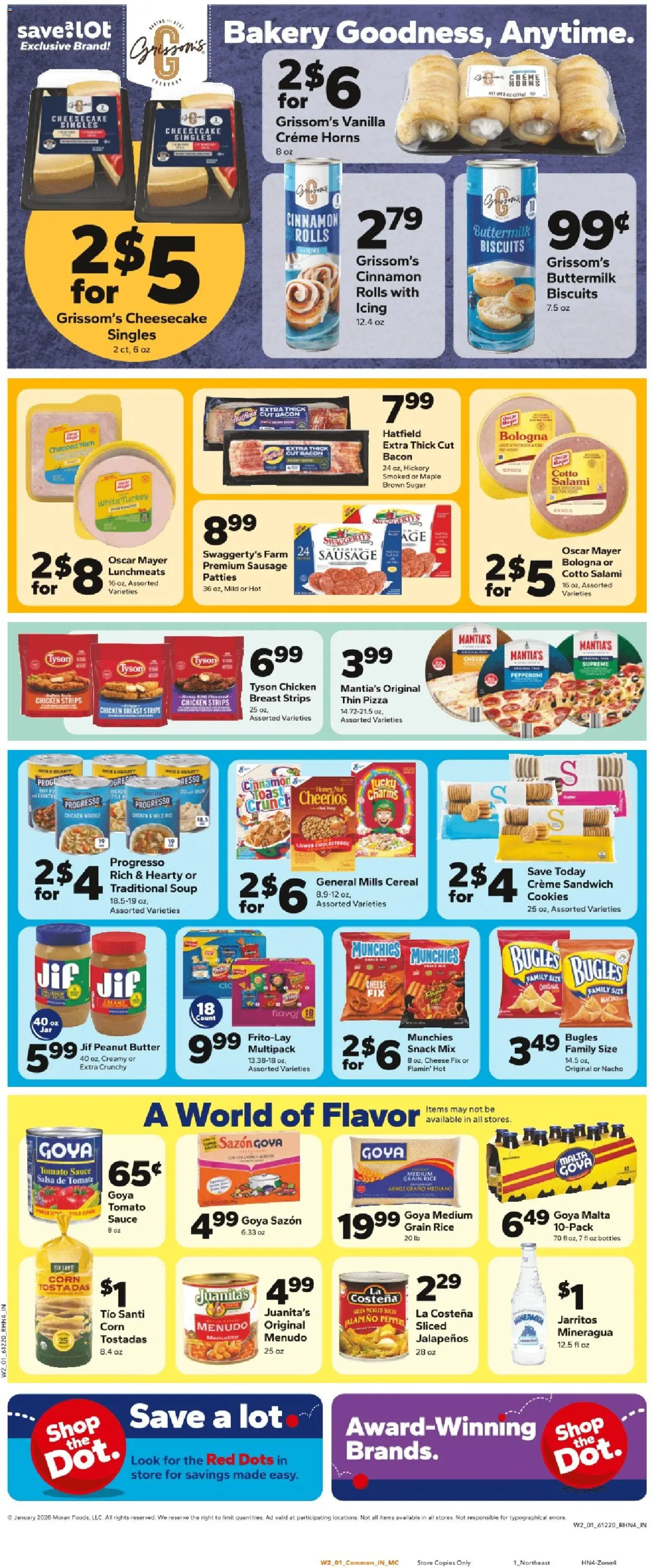 Save a Lot Weekly Ad - valid from 14.01.2026 | Page: 2 | Products: Corn, Peppers, Pizza, Cookies