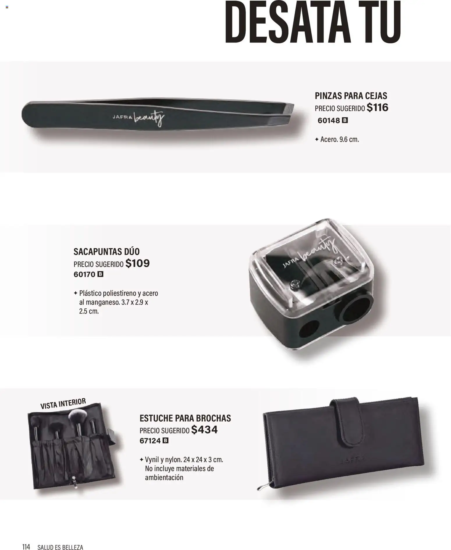Nuevas ofertas de JAFRA válidas en toda la República Mexicana desde el 01.02.2026. ¡Encuentra las mejores ofertas en JAFRA catálogo Organizador de Ventas! | Página: 112 | Productos: Sacapuntas, Estuche