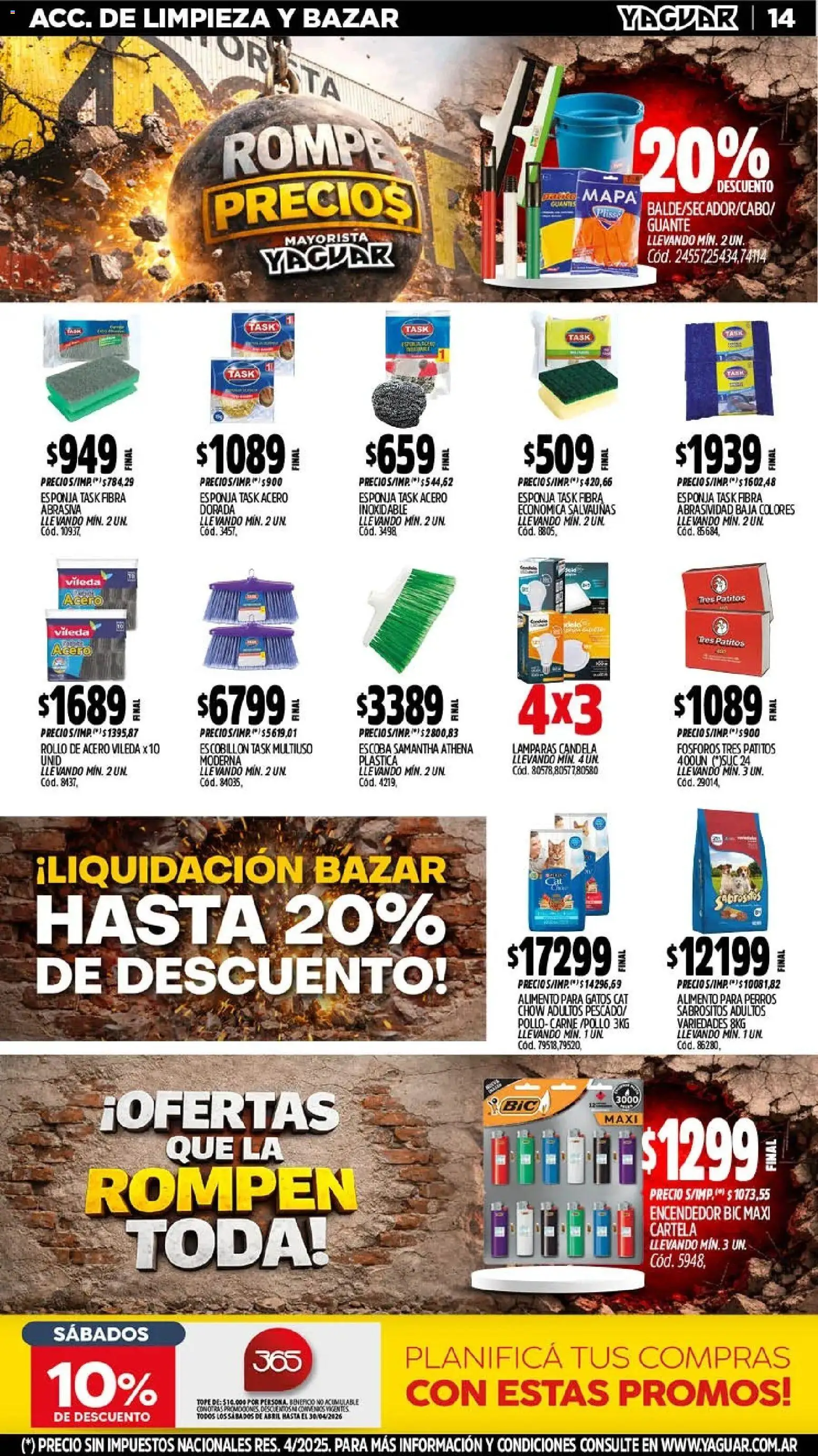Yaguar - Oferta Semanal San Juan │ válido desde el 13.04.2026 | Página: 15 | Productos: Encendedor, Guante, Escobillon, Escoba