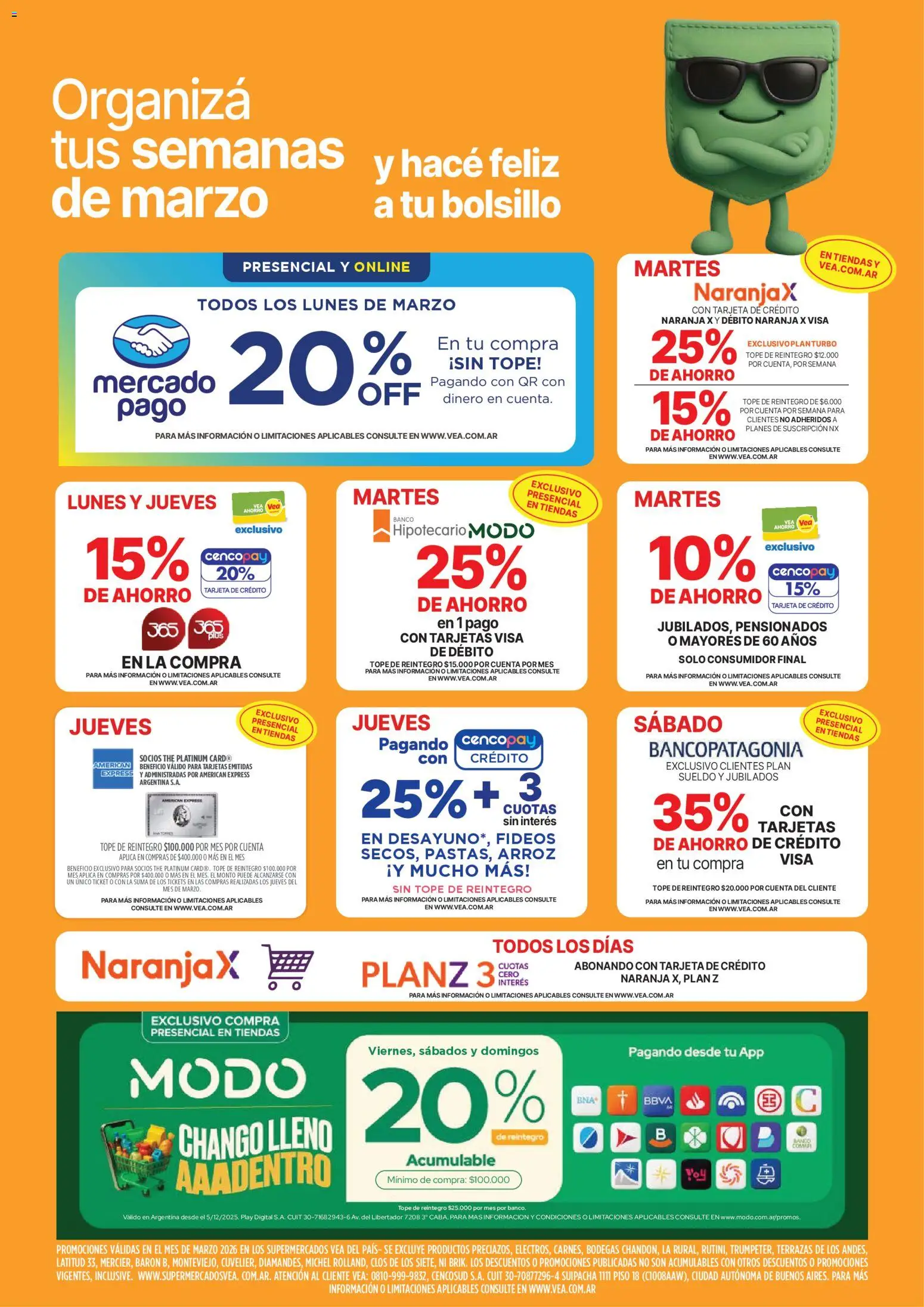 Vea - Ofertas fin de semana Chubut │ válido desde el 27.03.2026 | Página: 8 | Productos: Banco, Arroz, Fideos