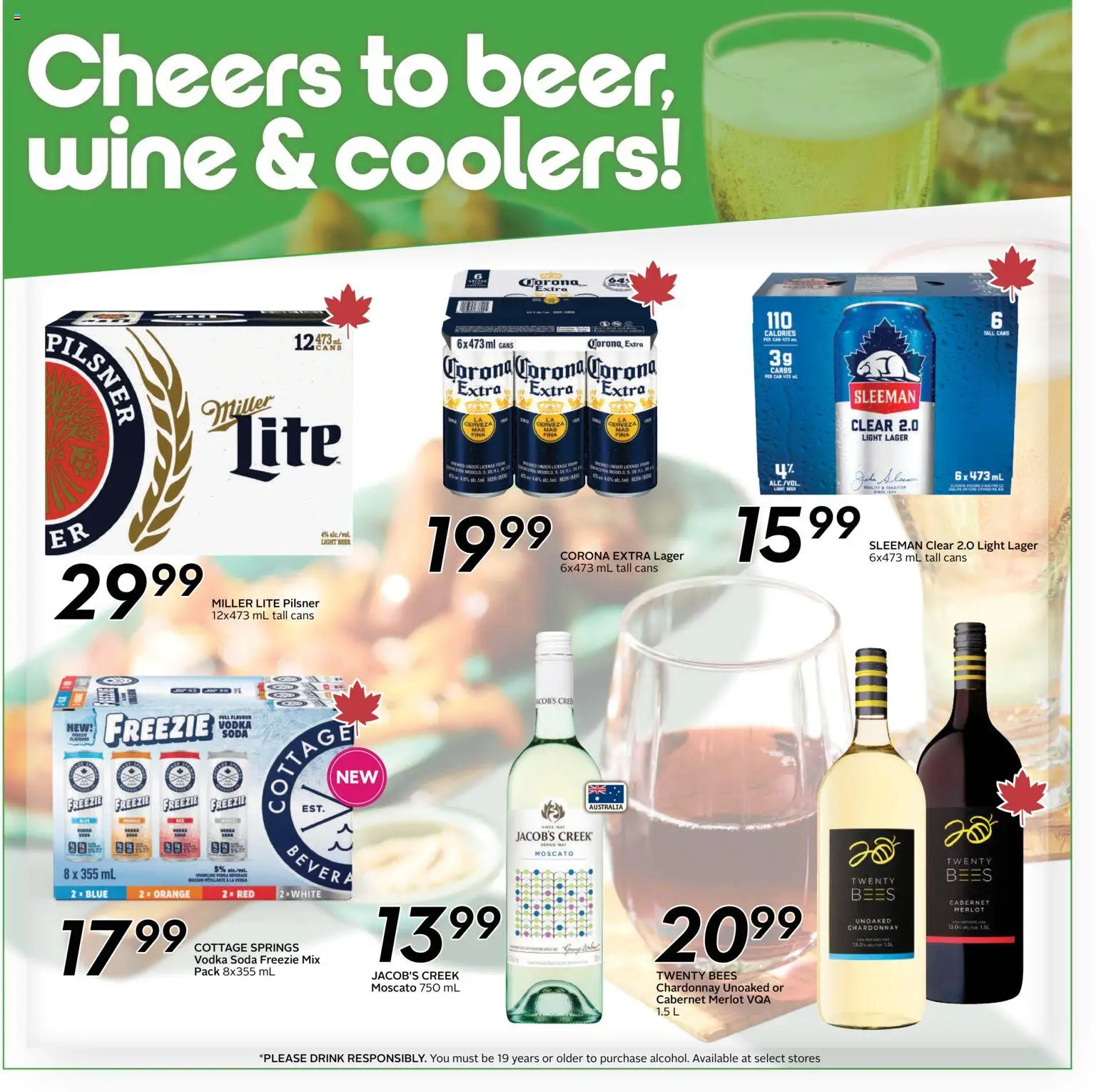 Sobeys flyer valid from 16.04.2026 | Page: 14 | Products: Vodka, Wine, Beer