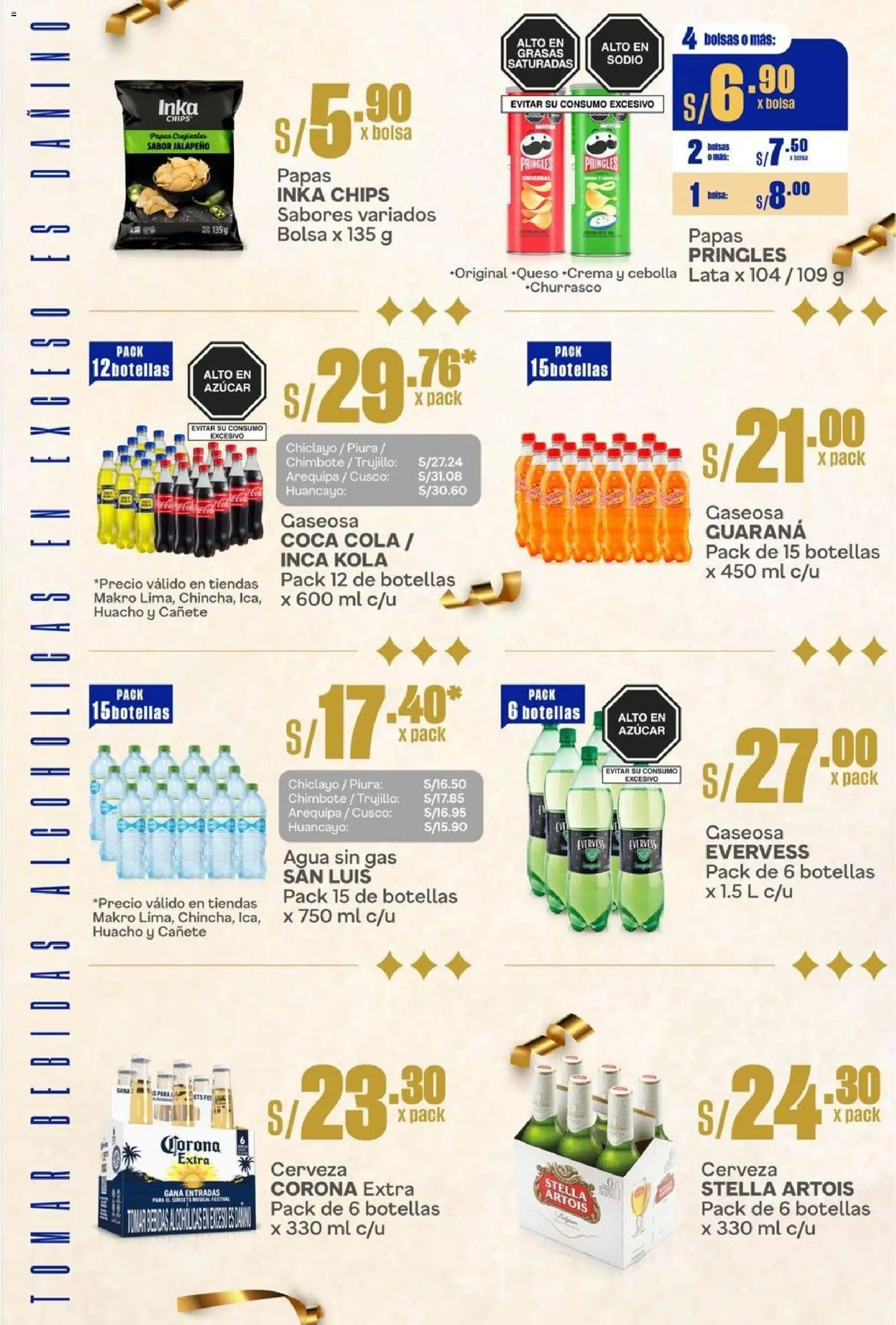 Catálogo Makro válido desde 01.12.2025 | Página: 5 | Productos: Cerveza, Papas, Bolsa