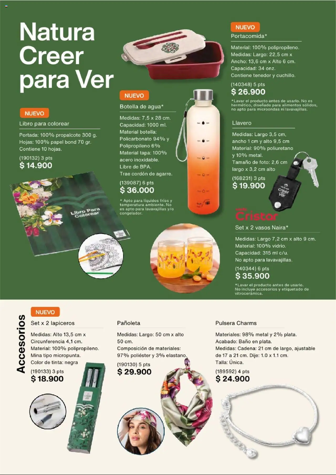 Natura revista - valida desde el 03.09.2025 | Página: 146 | Productos: Vasos, Lavavajillas, Botella, Dije