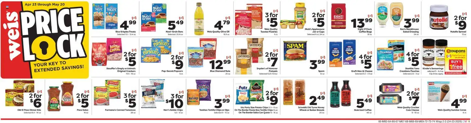 Weis Weekly Ad - valid from 23.04.2026 | Page: 2 | Products: Butter, Cheese, Tomatoes, Nuts