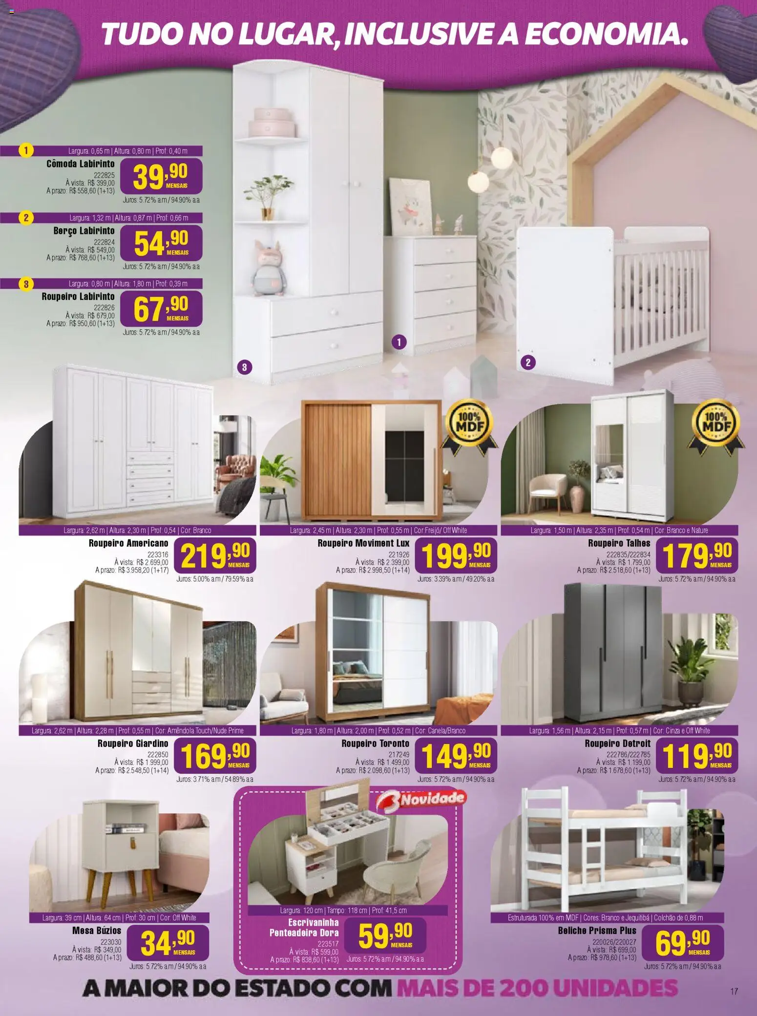 Berlanda Folheto - válido de 27.04.2026 | Página: 17 | Produtos: Penteadeira, Colchão, Cômoda, Berço