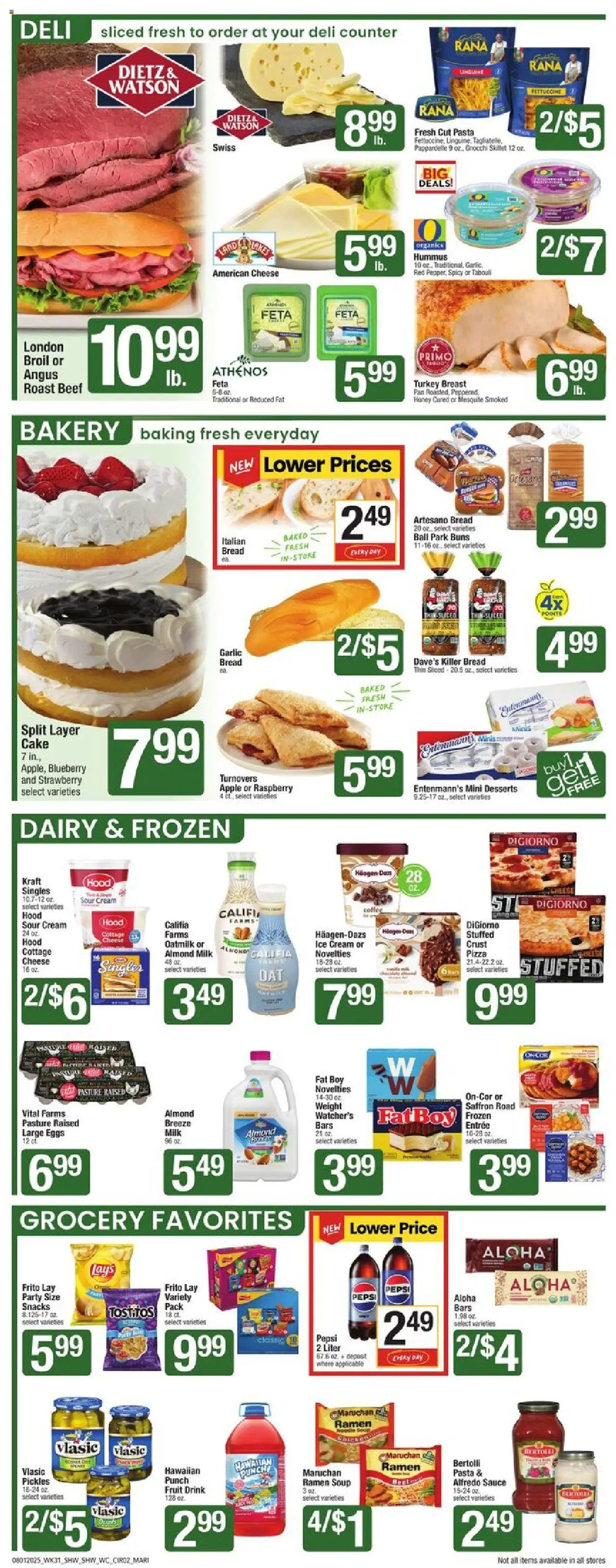 Shaw's Weekly Ad - valid from 01.08.2025 | Page: 4 | Products: Skillet, Milk, Pasta, Cream