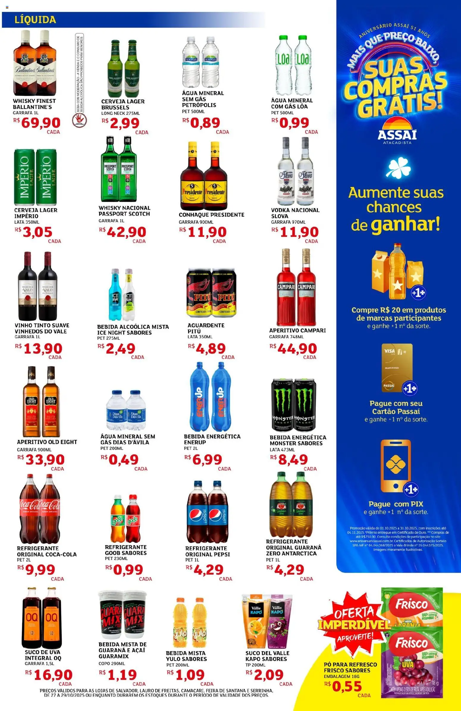 Assaí Atacadista Folheto - válido de 27.10.2025 | Página: 5 | Produtos: Monster, Campari, Vitamina c, Açaí