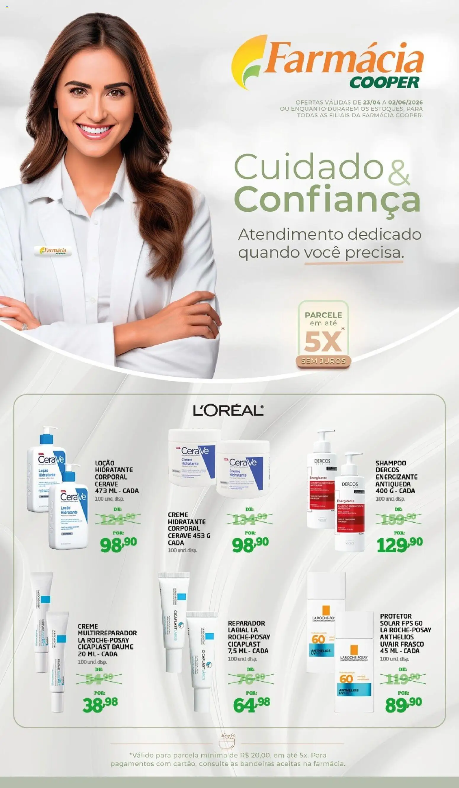 Cooper Folheto - válido de 23.04.2026 | Página: 1 | Produtos: Shampoo, Hidratante corporal, Creme