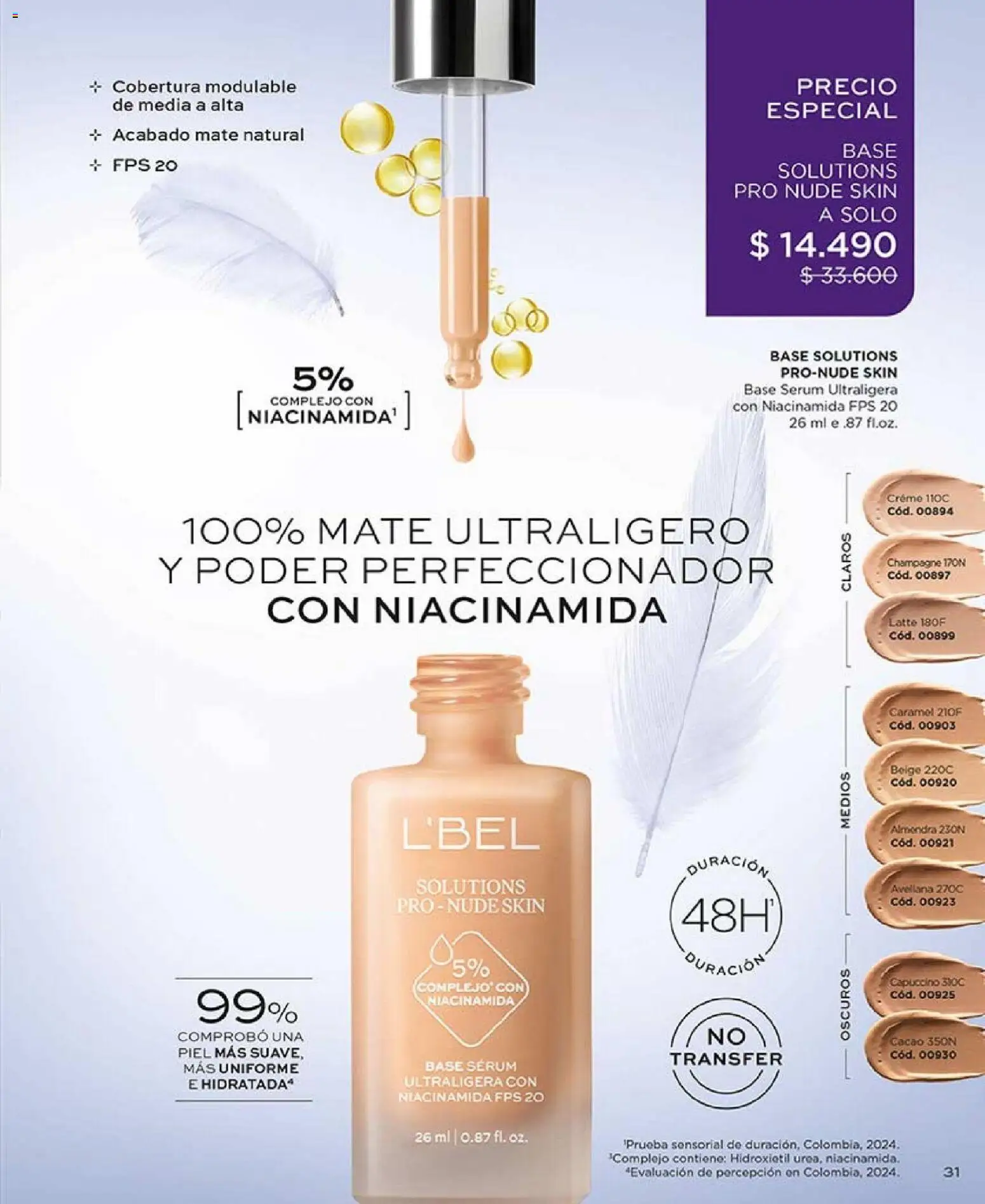Catálogo L'Bel Campaña2x │ válido desde el 16.01.2026 | Página: 31 | Productos: Perfeccionador, Mate, Base, Serum