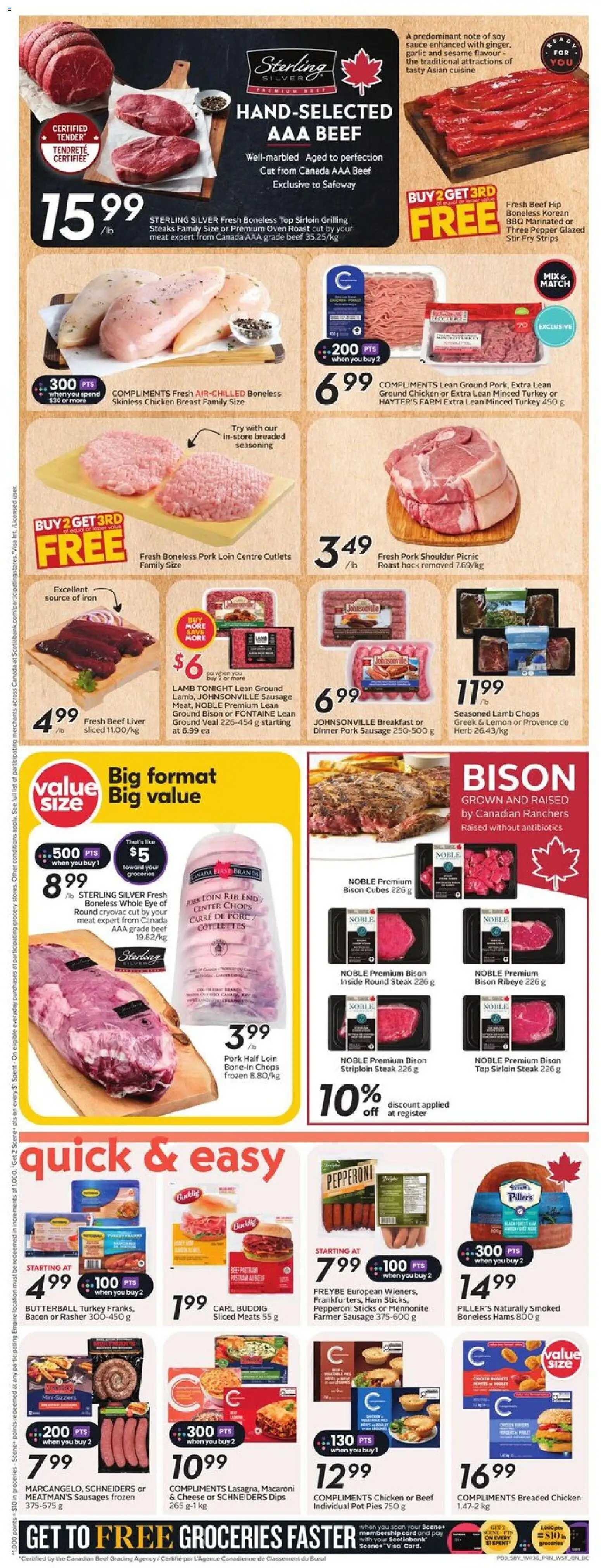 Safeway flyer valid from 01.01.2026 | Page: 6 | Products: Turkey, Cheese, Ham, Pork