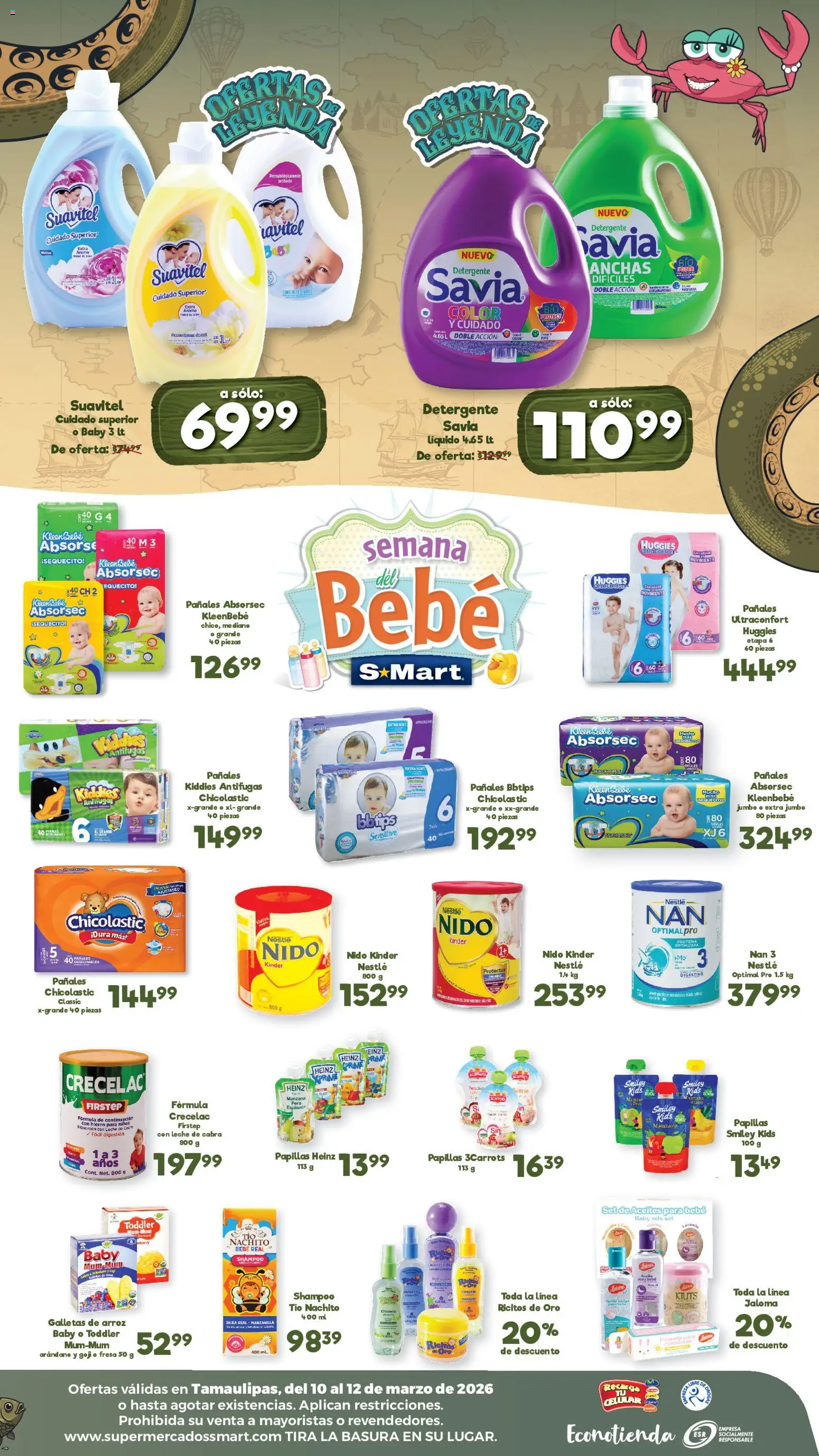 Nuevas ofertas de S-Mart válidas en toda la República Mexicana desde el 10.03.2026. ¡Encuentra las mejores ofertas en S-Mart folleto Ofertas de feria Nuevo Laredo ! | Página: 2 | Productos: Fresa, Detergente, Leche, Pañales