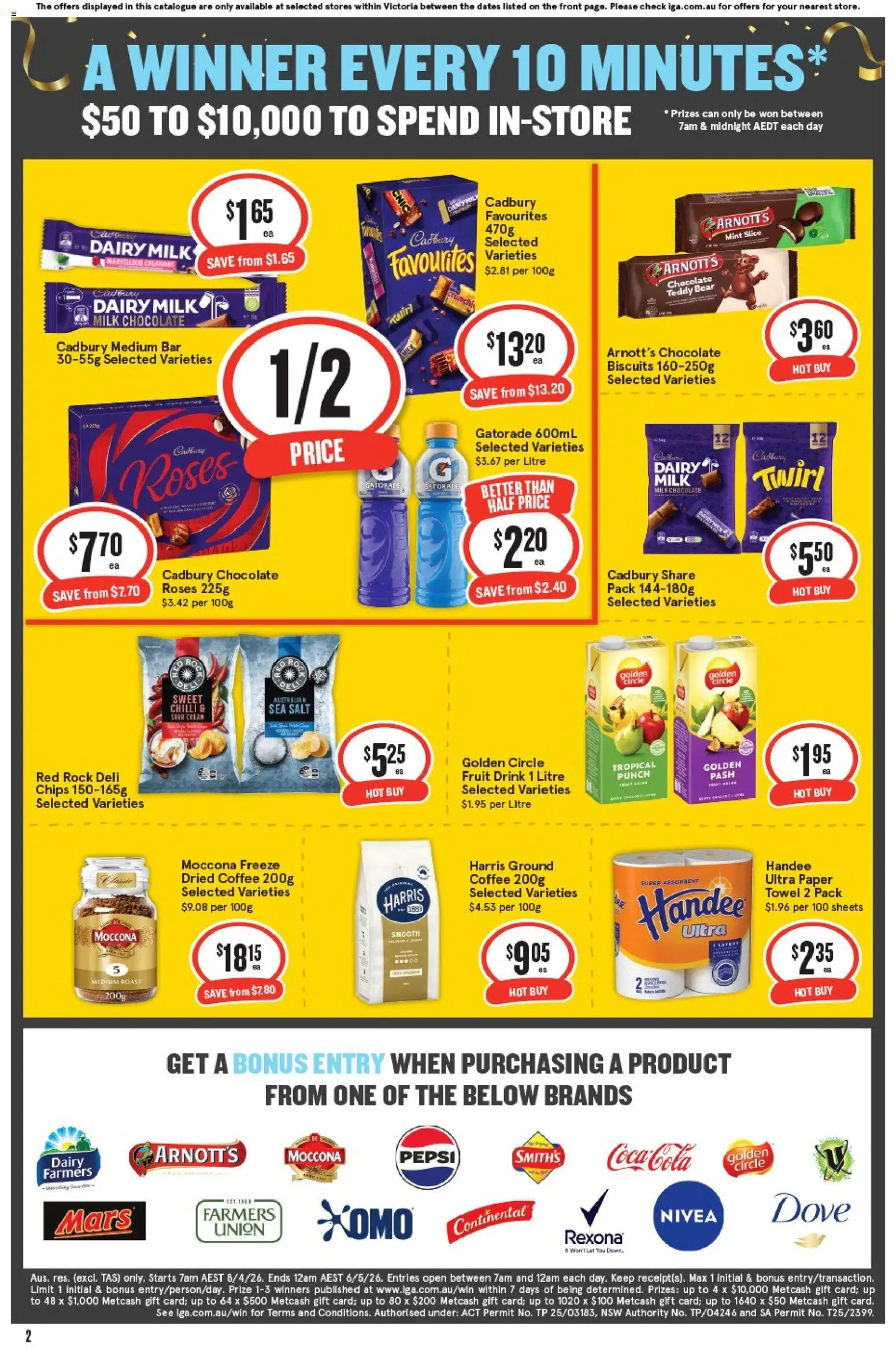 IGA catalogue - valid from 15.04.2026 | Page: 3 | Products: Sour cream, Chips, Biscuits, Salt